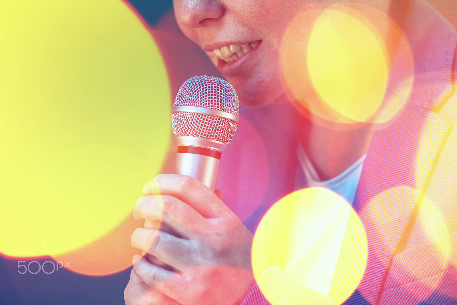 Nikon D600 sample photo. Beautiful woman singing karaoke song with microphone photography