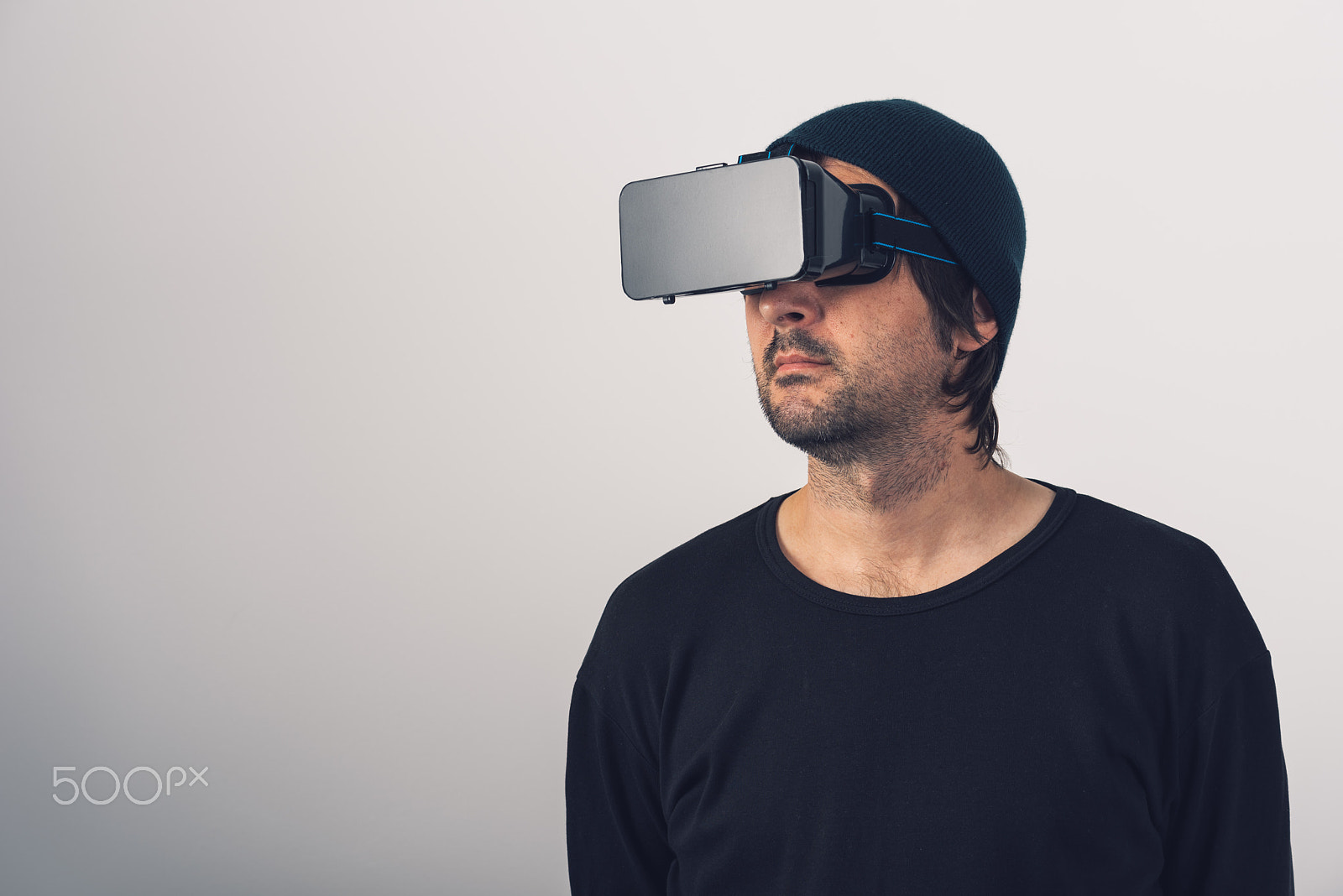 Nikon AF-S Nikkor 70-200mm F4G ED VR sample photo. Male actor in virtual reality environment wearing vr goggles photography