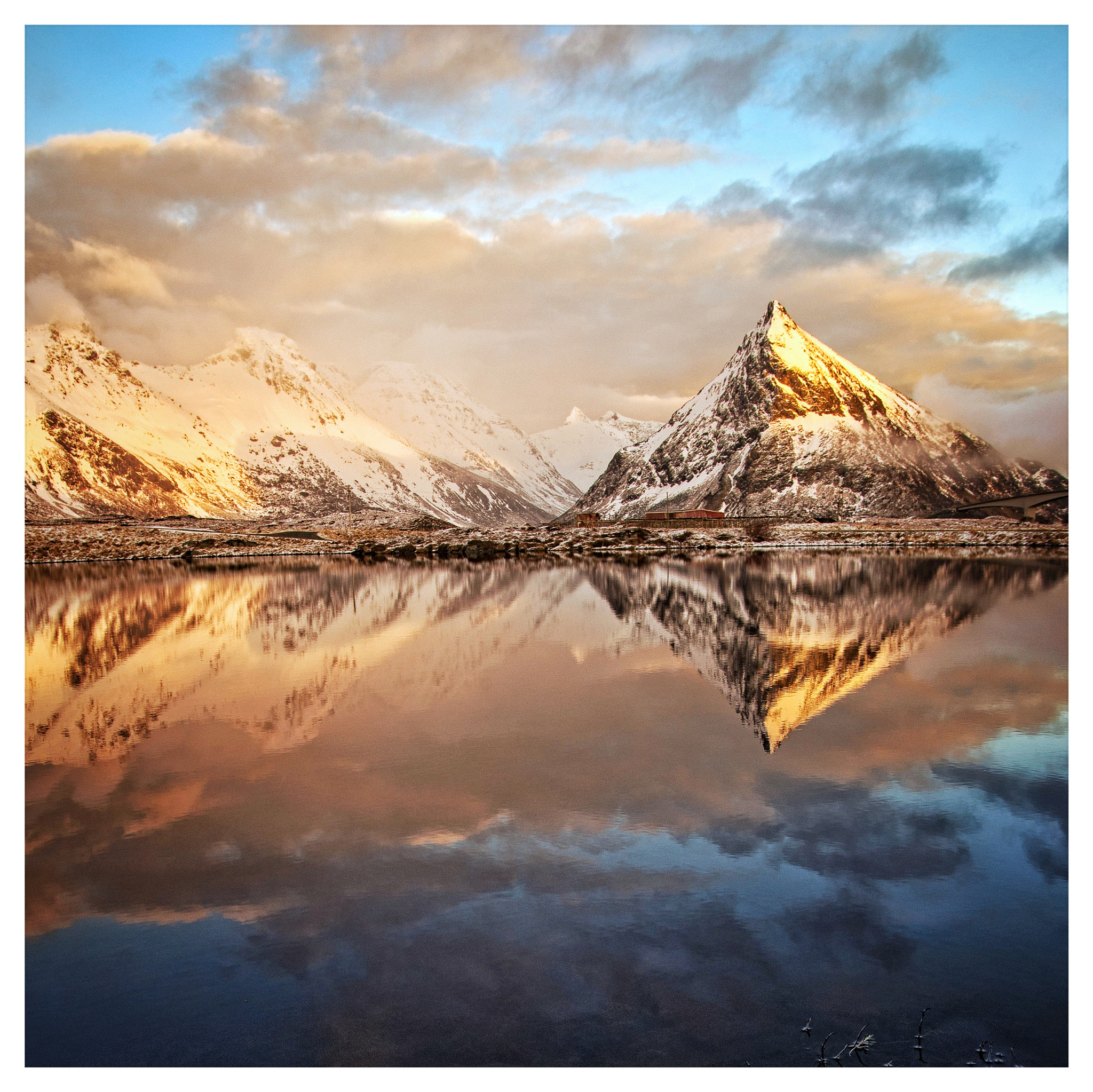 Nikon D600 sample photo. Snowclad mountains @ fredvang, lofoten photography