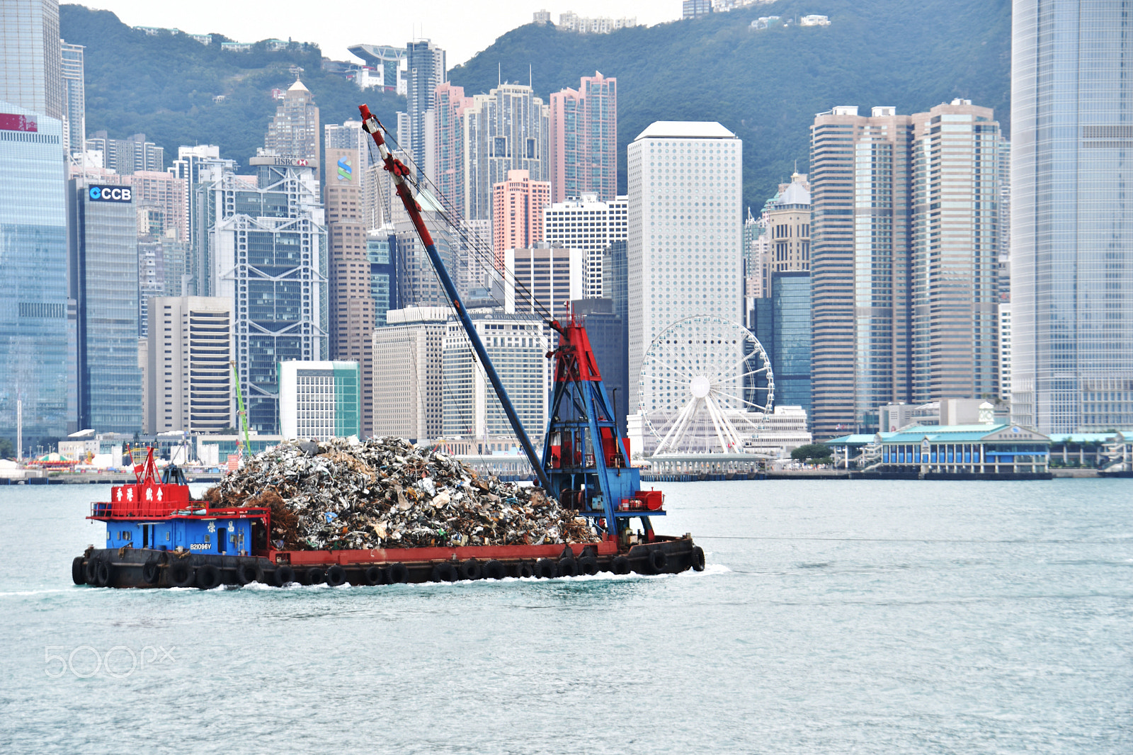 Nikon D5500 sample photo. Trash in verctoria harbour photography