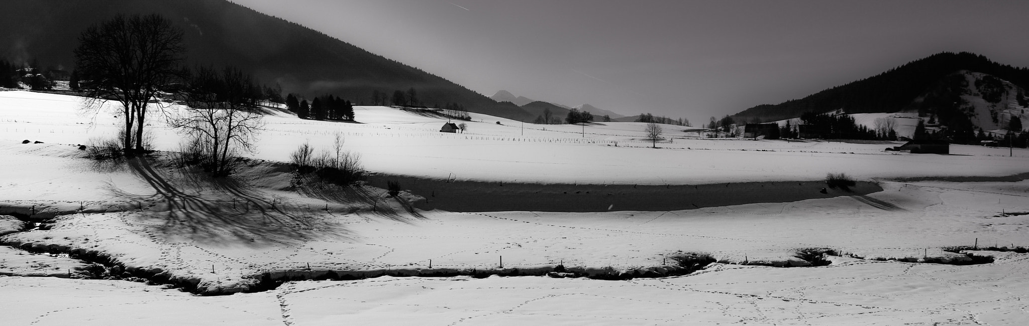 Pentax K200D sample photo. Paysage neige photography