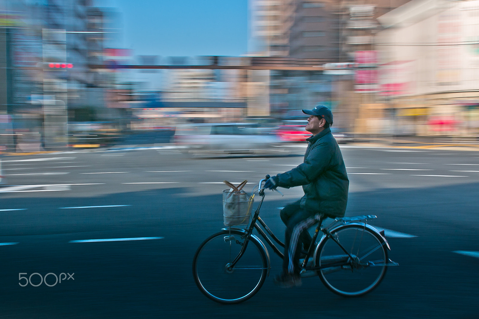 Canon EF 24mm F2.8 sample photo. Cycle to work in tokyo, japan photography