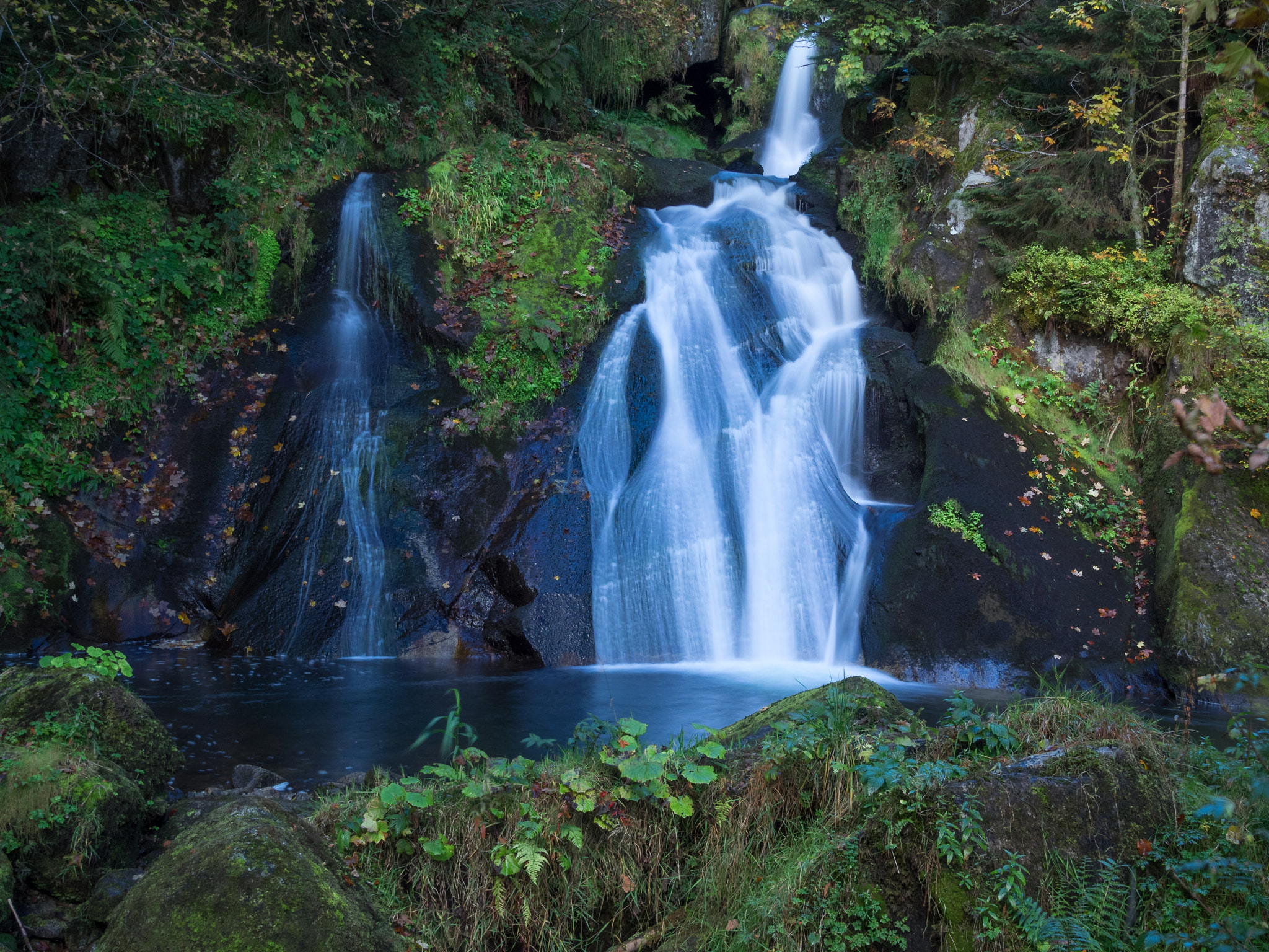 Olympus OM-D E-M1 + Olympus M.Zuiko Digital ED 9-18mm F4.0-5.6 sample photo. Waterfall in autumn photography