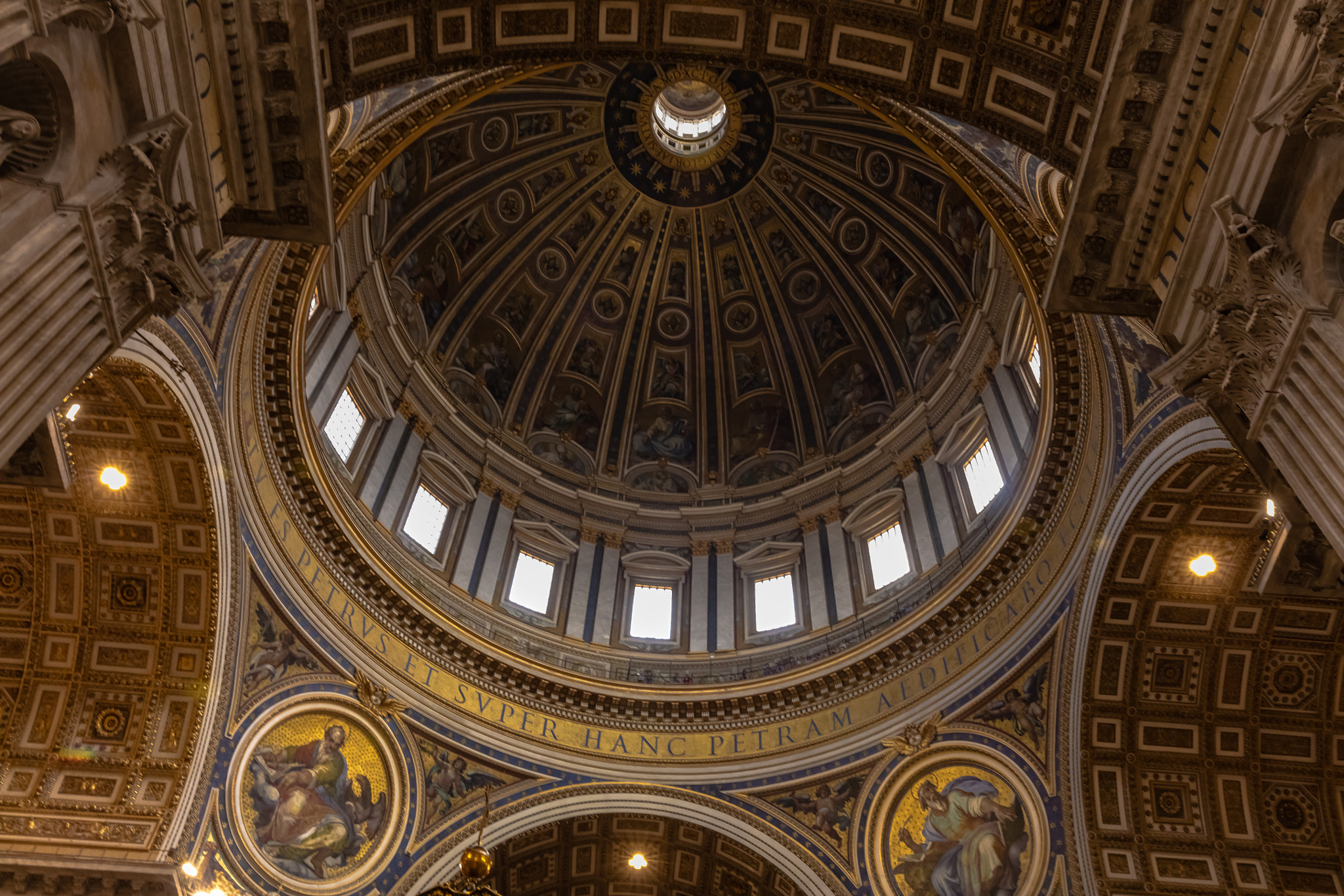 Canon EF 24-70mm F2.8L II USM sample photo. Inside view of dome at st.peter's basillica photography