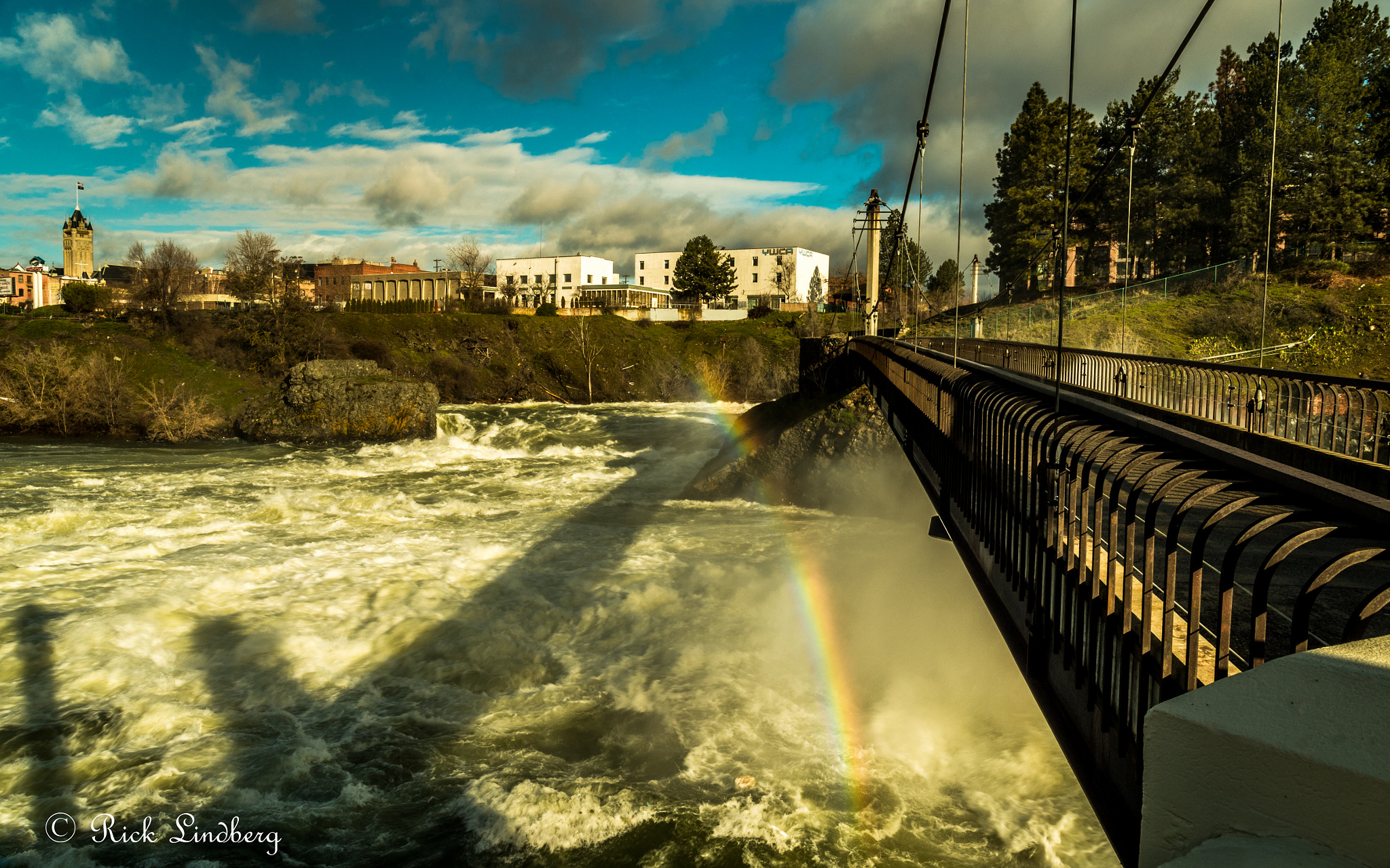 A Series Lens sample photo. River rainbow photography
