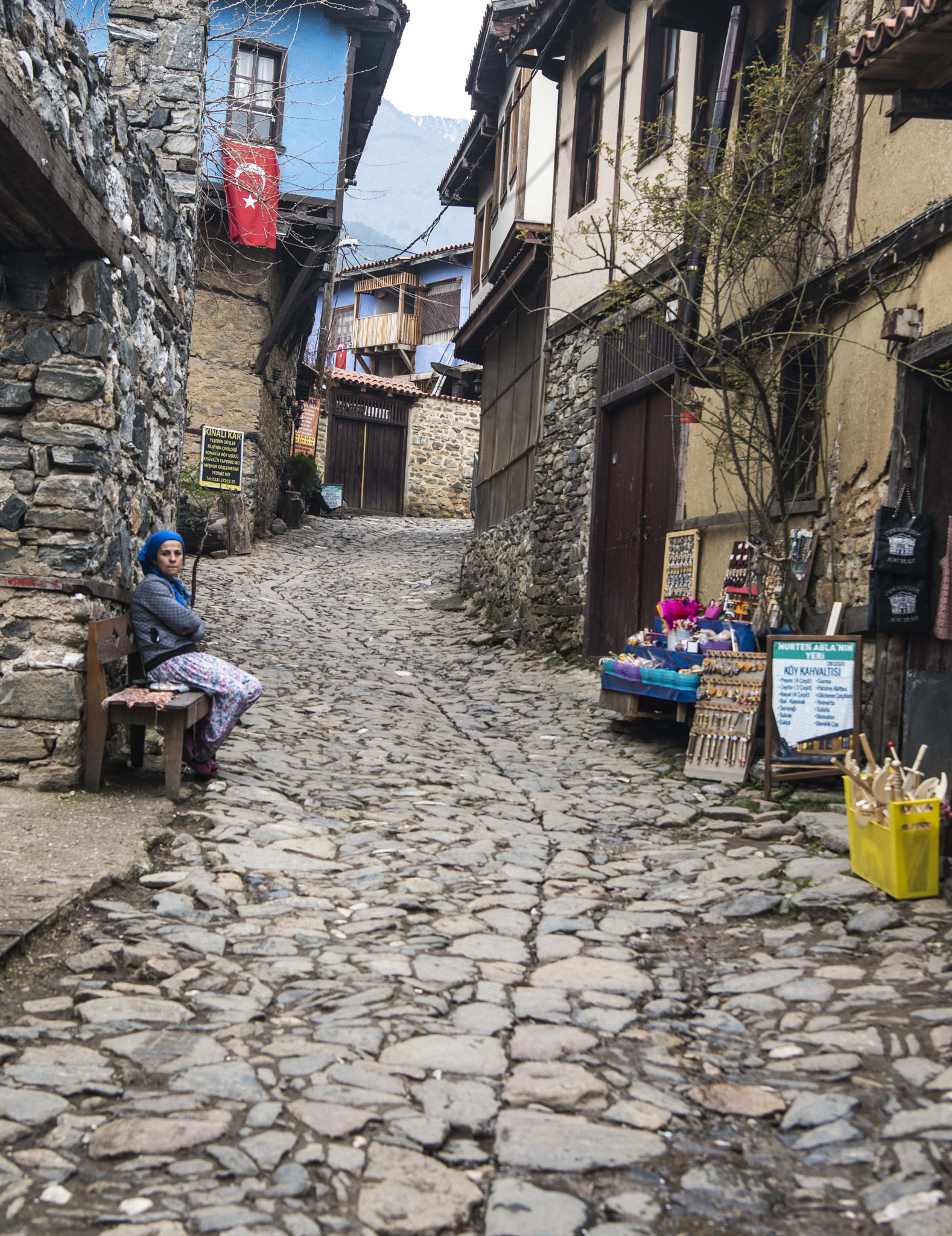 Nikon D810 sample photo. A young village woman waiting for the clients in cumalikizik photography