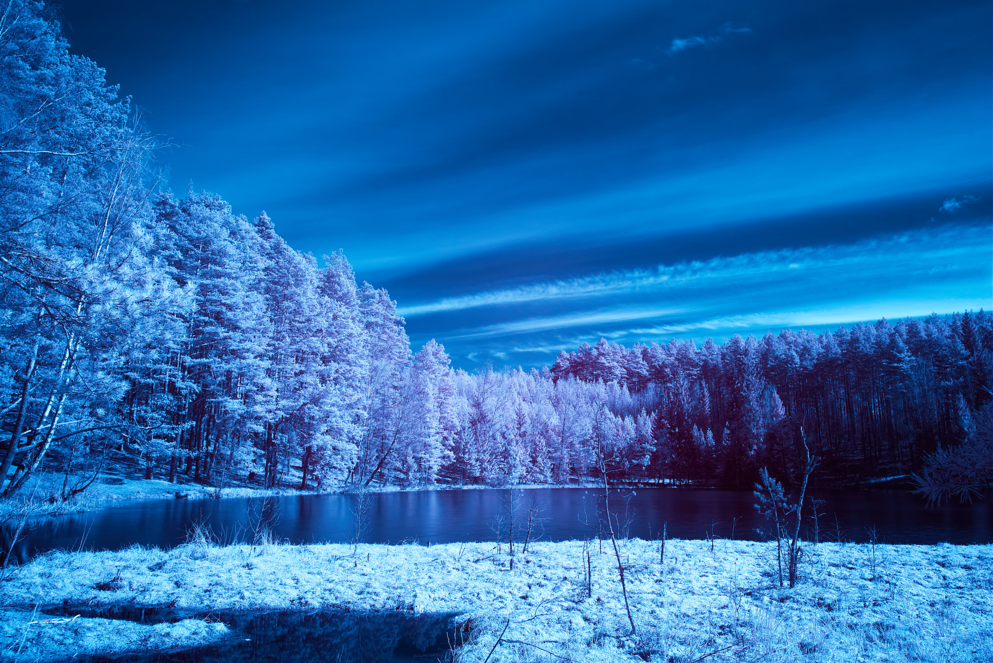 Fujifilm X-T20 + Fujifilm XF 16mm F1.4 R WR sample photo. Lake in infrared photography