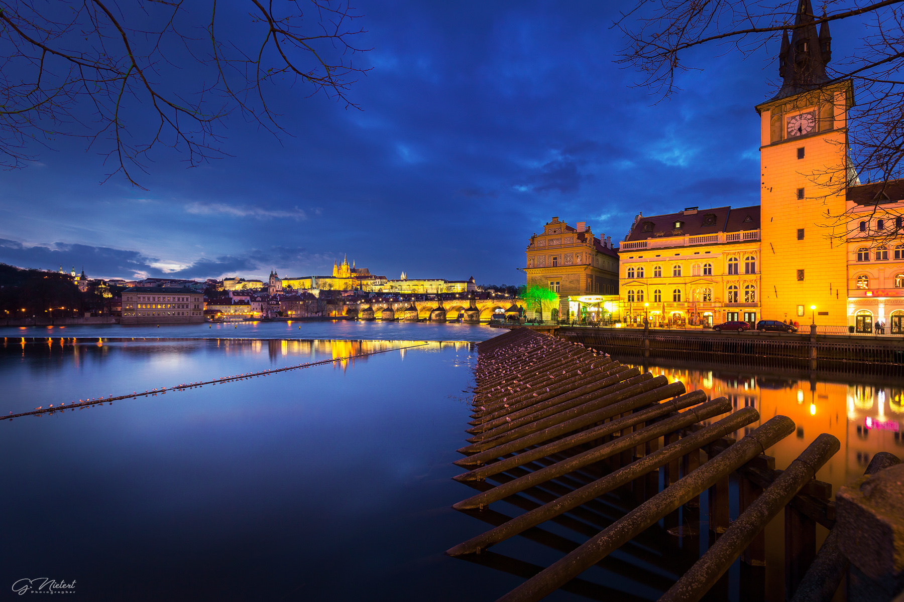Canon EOS 5D Mark II + Canon EF 16-35mm F4L IS USM sample photo. “blue hour in prague” photography