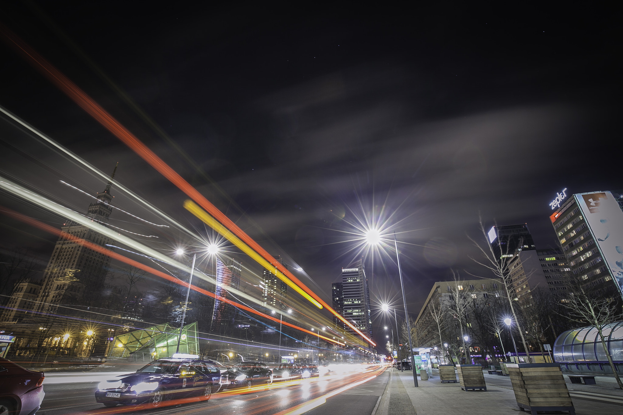 Canon EF 16-35mm F4L IS USM sample photo. Warsaw nightscape photography