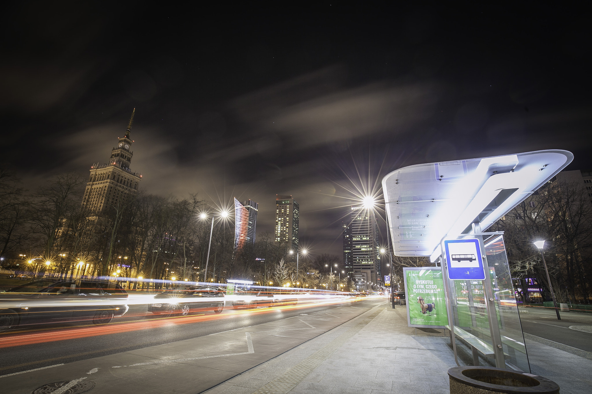 Canon EF 16-35mm F4L IS USM sample photo. Warsaw nightscape photography