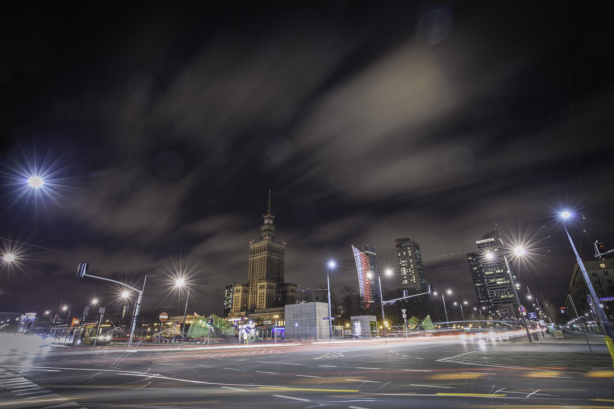 Canon EOS 5D Mark II sample photo. Warsaw nightscape photography