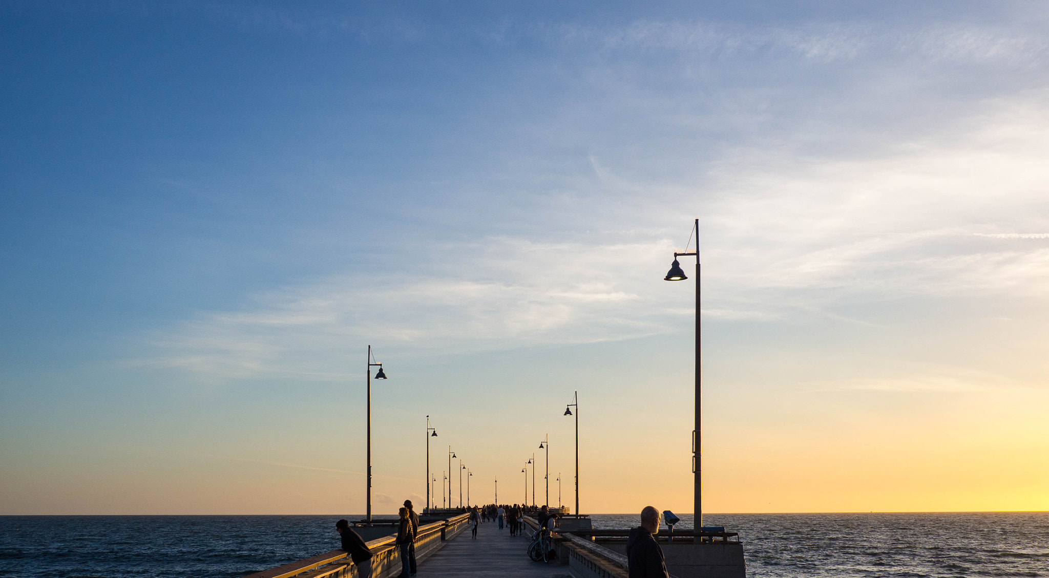 Olympus OM-D E-M10 + LUMIX G 20/F1.7 II sample photo. Venice pier photography