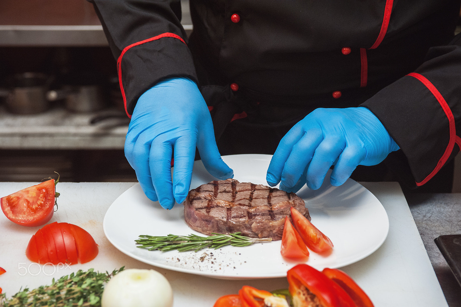 Nikon D700 sample photo. Chef set grilled meat photography