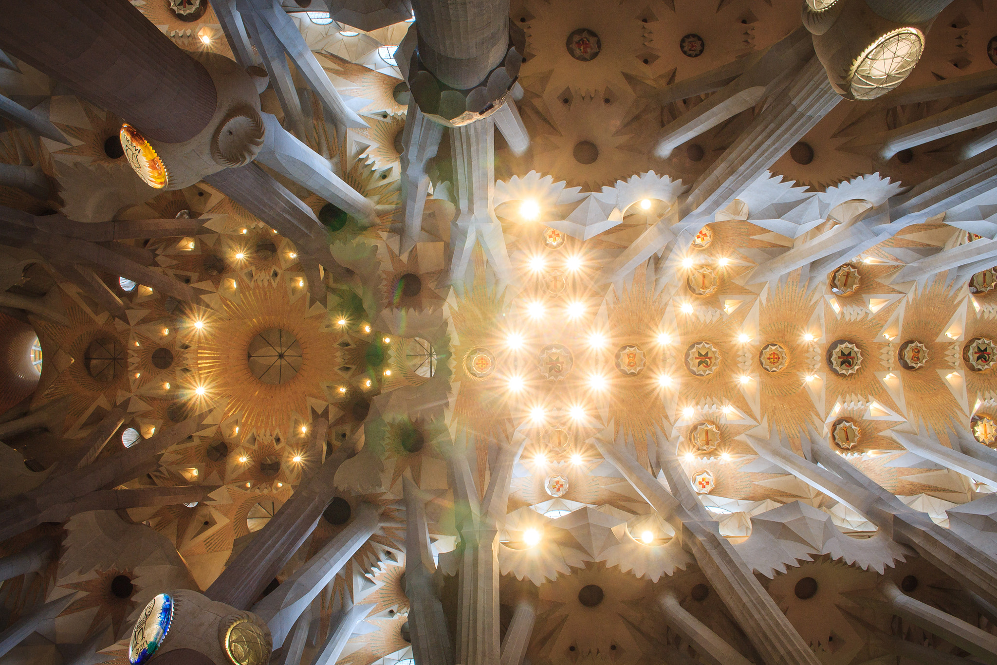 Canon EOS 1100D (EOS Rebel T3 / EOS Kiss X50) sample photo. Sagrada familia ceiling photography