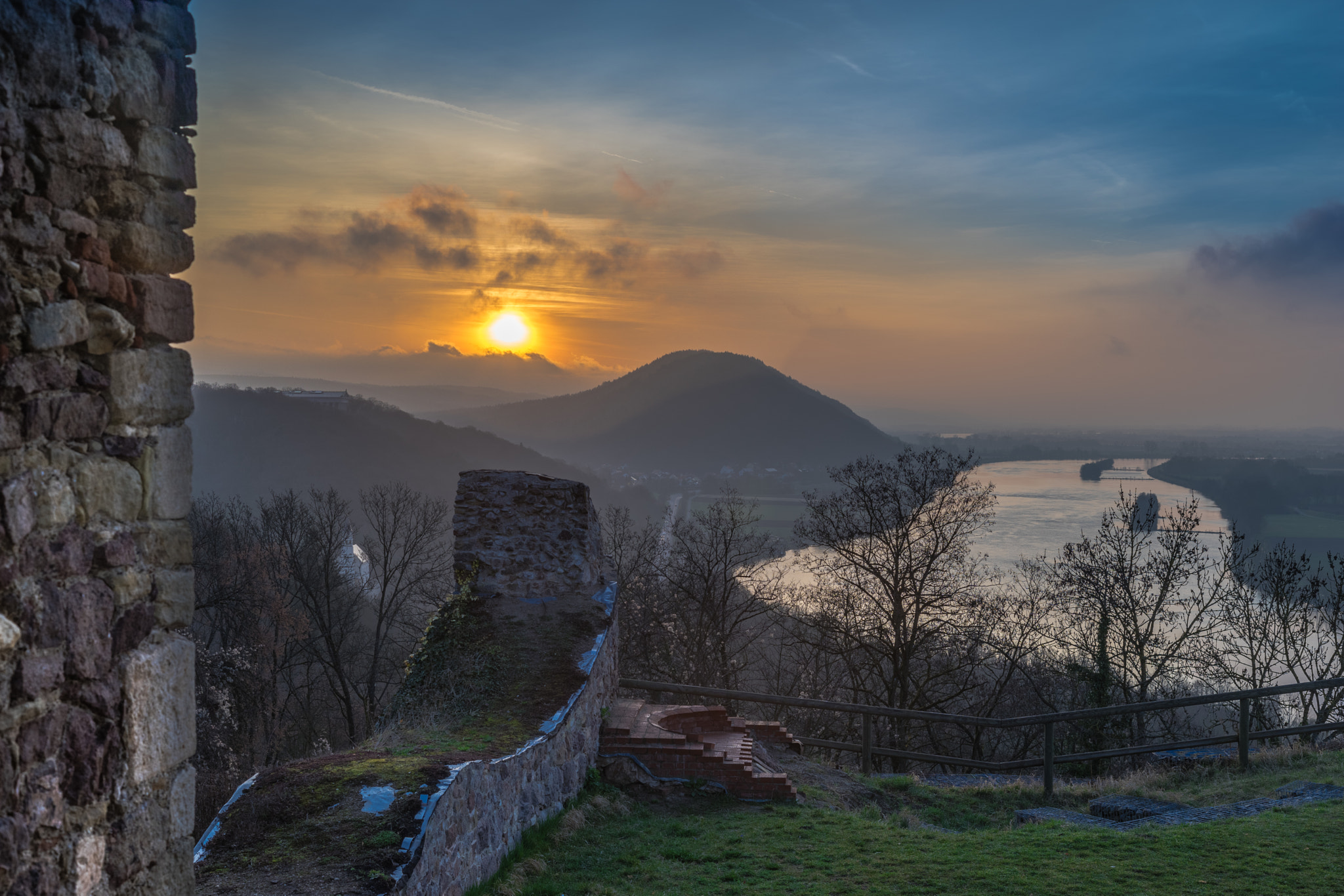 Sony a7 + E 50mm F2 sample photo. Sunset on danube river photography