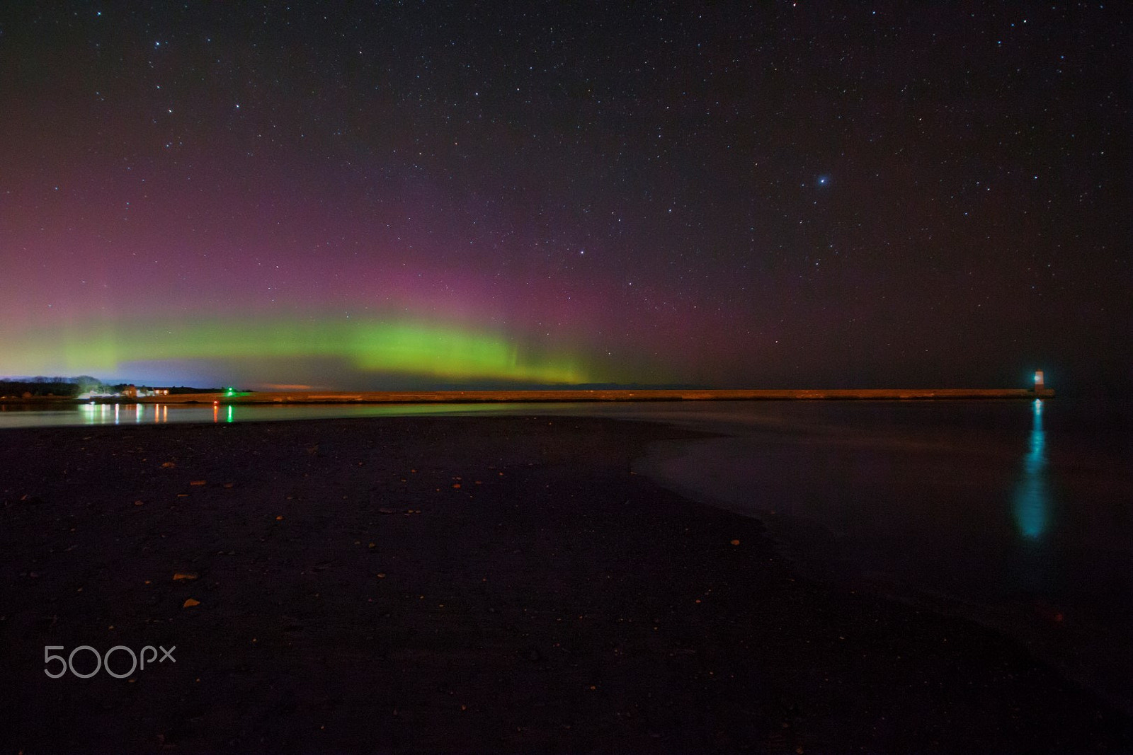Canon EOS 70D sample photo. Northern lights over berwick pier photography
