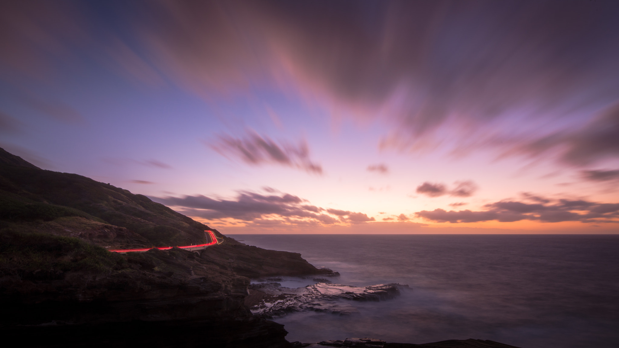 Nikon D810 sample photo. Light trails at sunrise photography