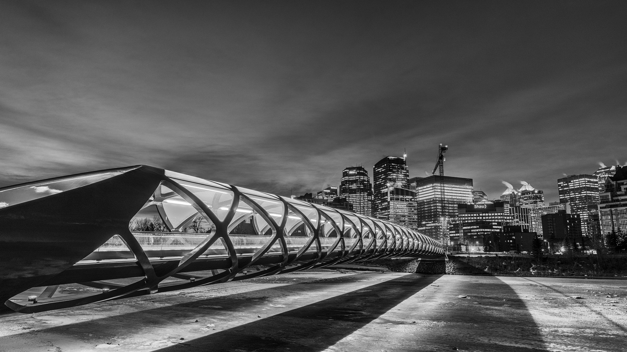 Nikon D810 + Nikon AF-S Nikkor 18-35mm F3.5-4.5G ED sample photo. Black and white peace bridge photography