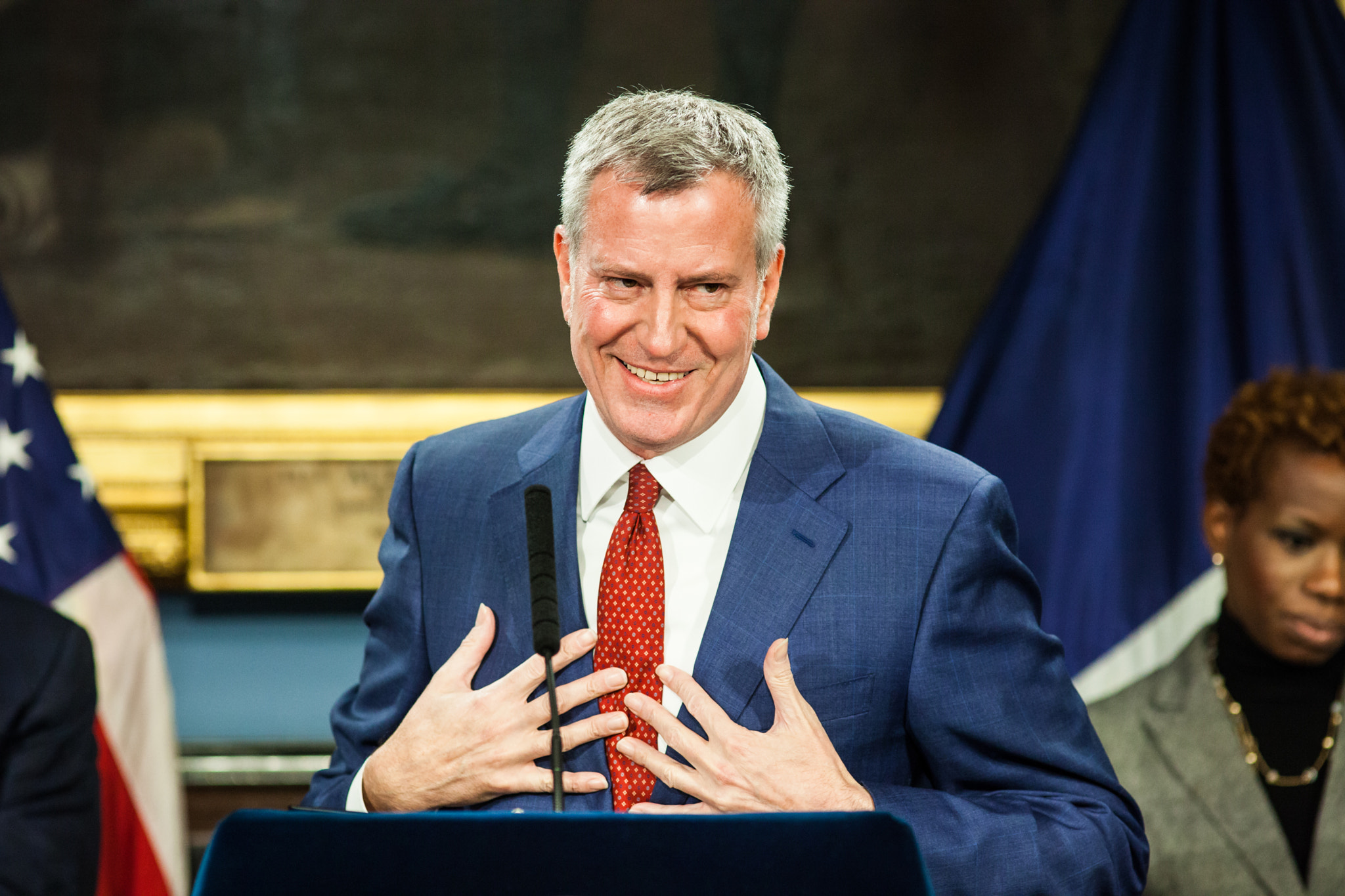 Canon EOS 5D Mark II + Canon EF 200mm F2.8L II USM sample photo. Mayor bill de blasio photography