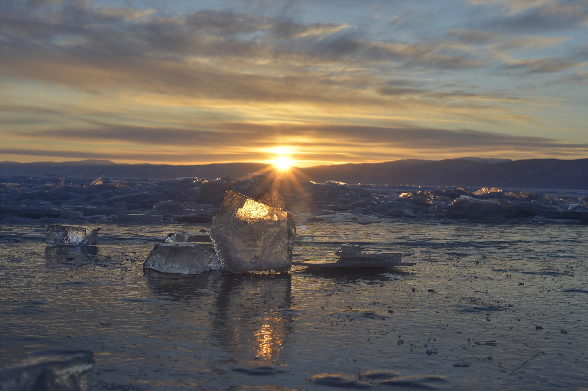 Nikon D800 sample photo. Sunset ice through. photography