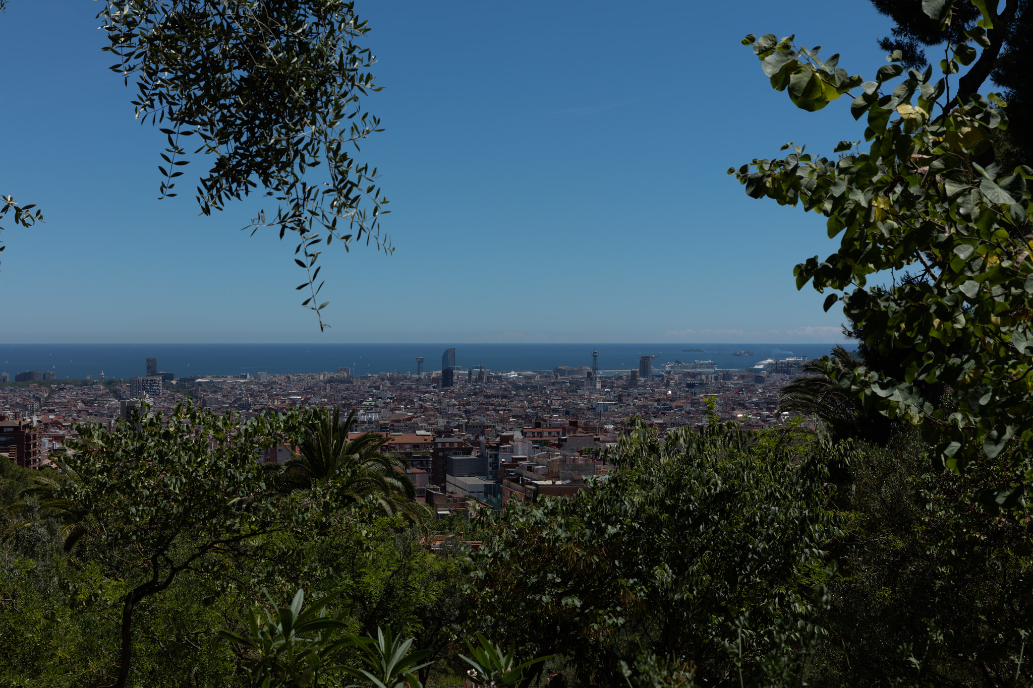 Canon EF 24-70mm F2.8L II USM sample photo. Barcelona skyline from gaudi park photography