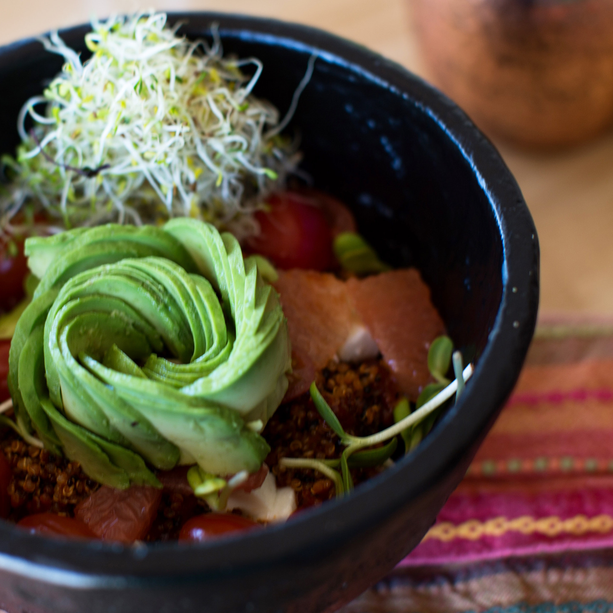 Canon EF 50mm F1.2L USM sample photo. Quinoa salad photography