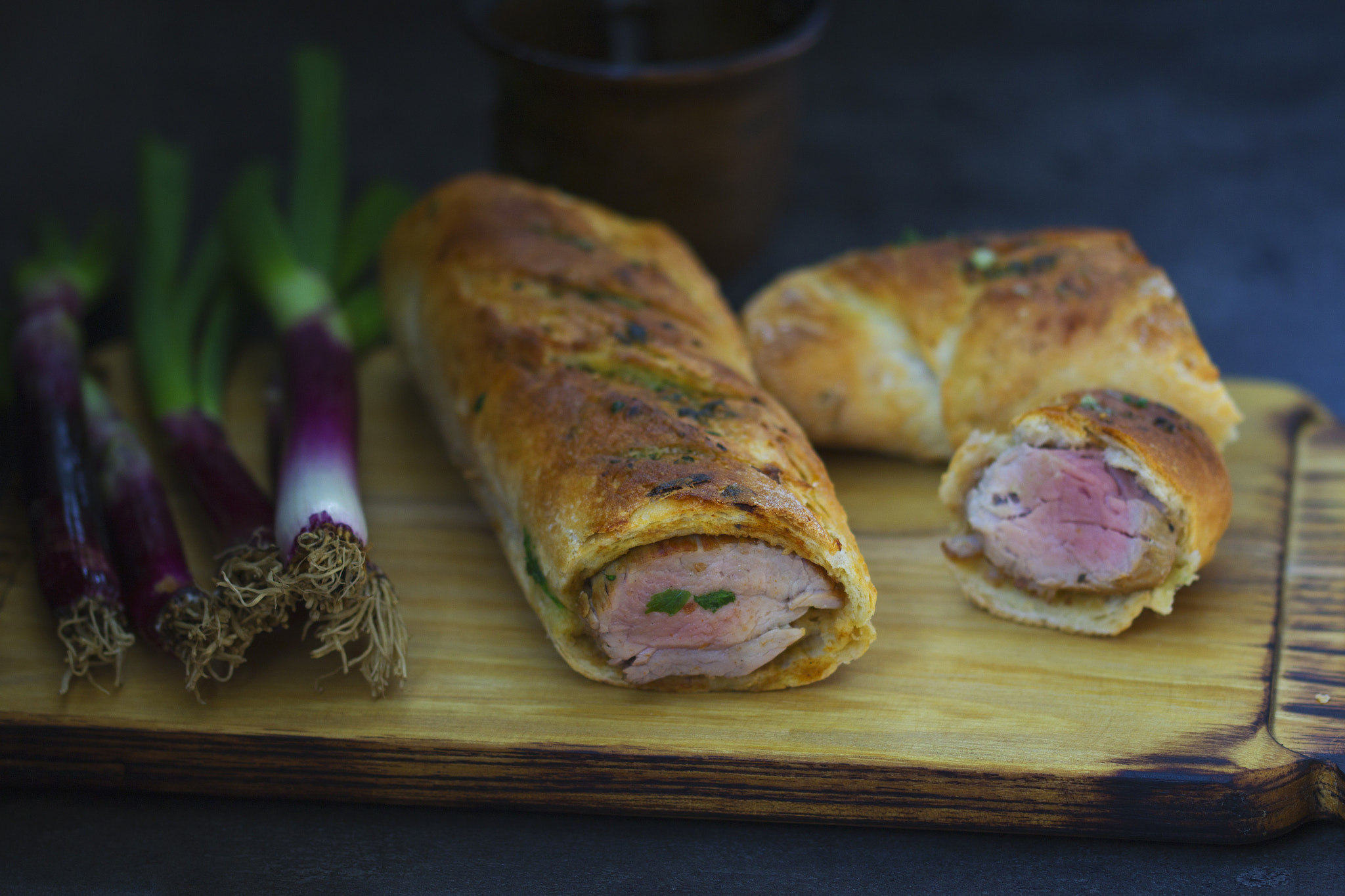 Sigma 105mm F2.8 EX DG OS HSM sample photo. Baguette stuffed with pork fillet photography