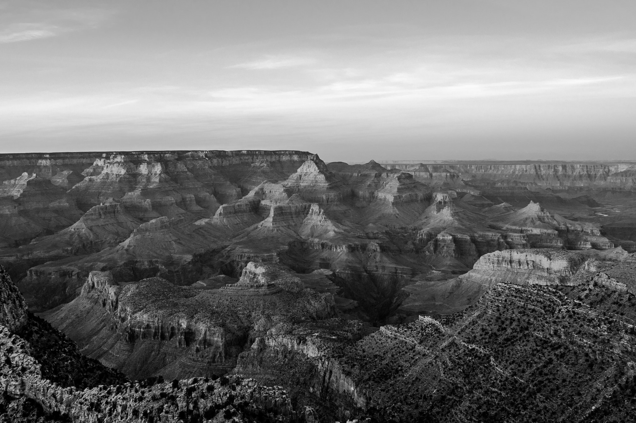 Nikon AF Nikkor 24mm F2.8D sample photo. Grand canyon in black and white photography