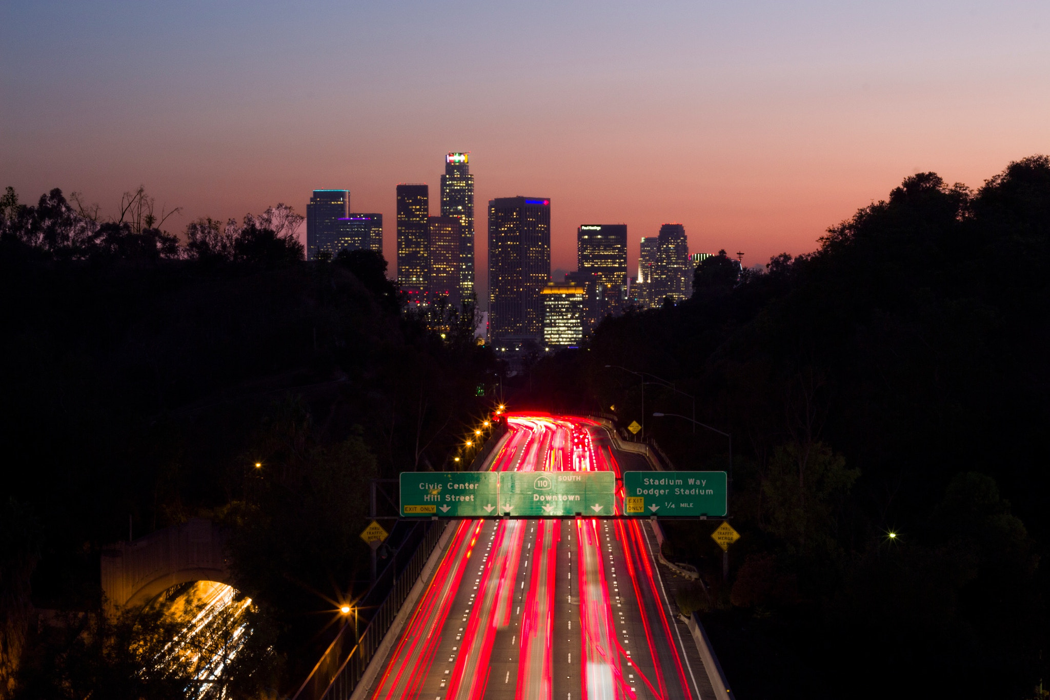 Canon EF 50mm F1.8 II sample photo. Looks like there's traffic on the 110 photography