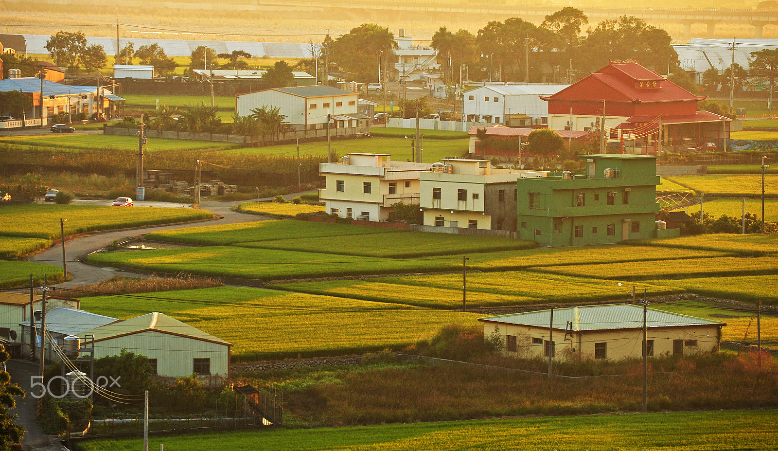 Nikon D700 sample photo. Village in sunset photography