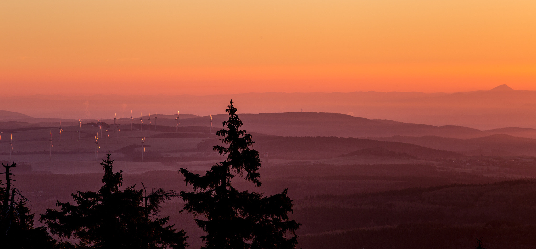 Canon EOS 6D + Canon EF 70-200mm F4L IS USM sample photo. Sunrise - ore mountains photography