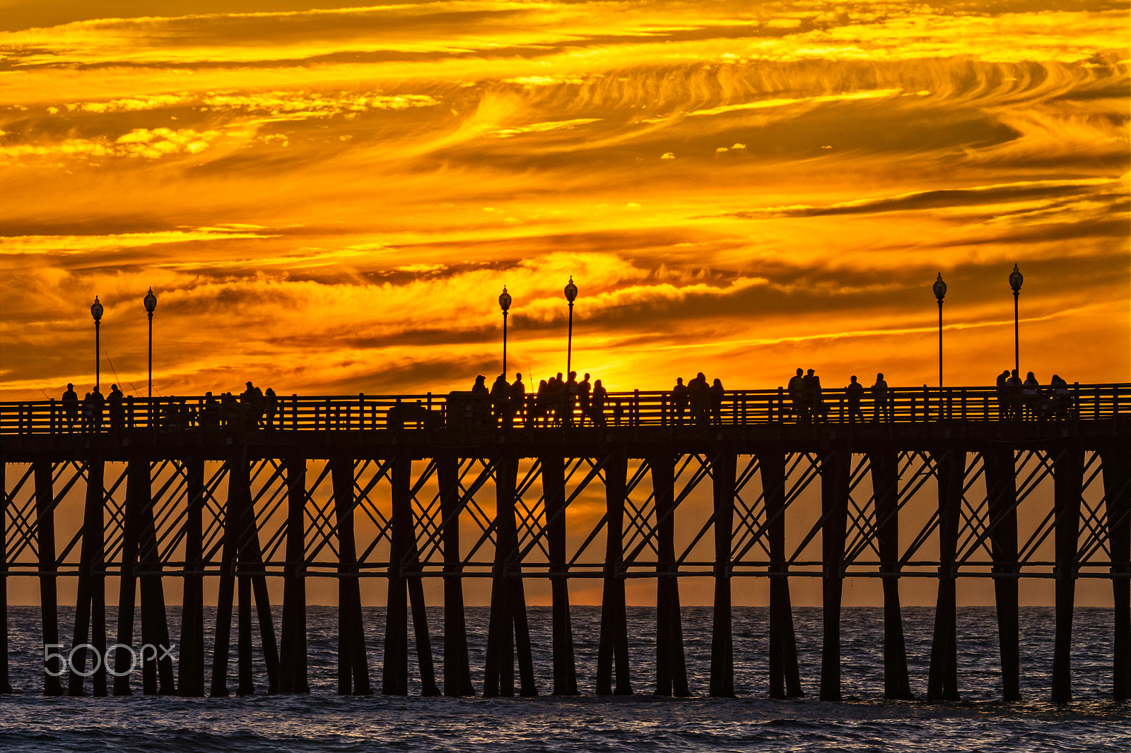Nikon D500 sample photo. Painted sky - sunset at the oceanside pier - march 26, 2017 photography