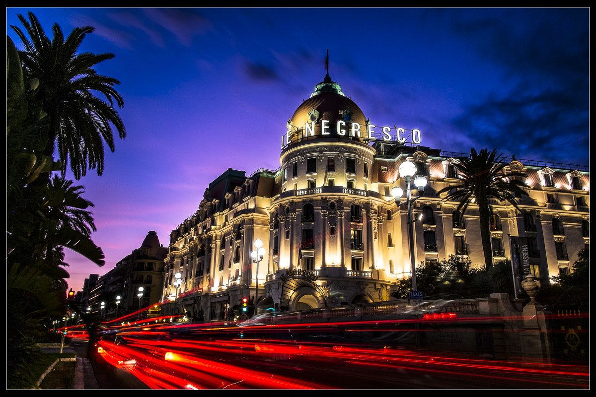 Fujifilm X-Pro1 sample photo. Famous negresco hotel on nice's promenade.  photography