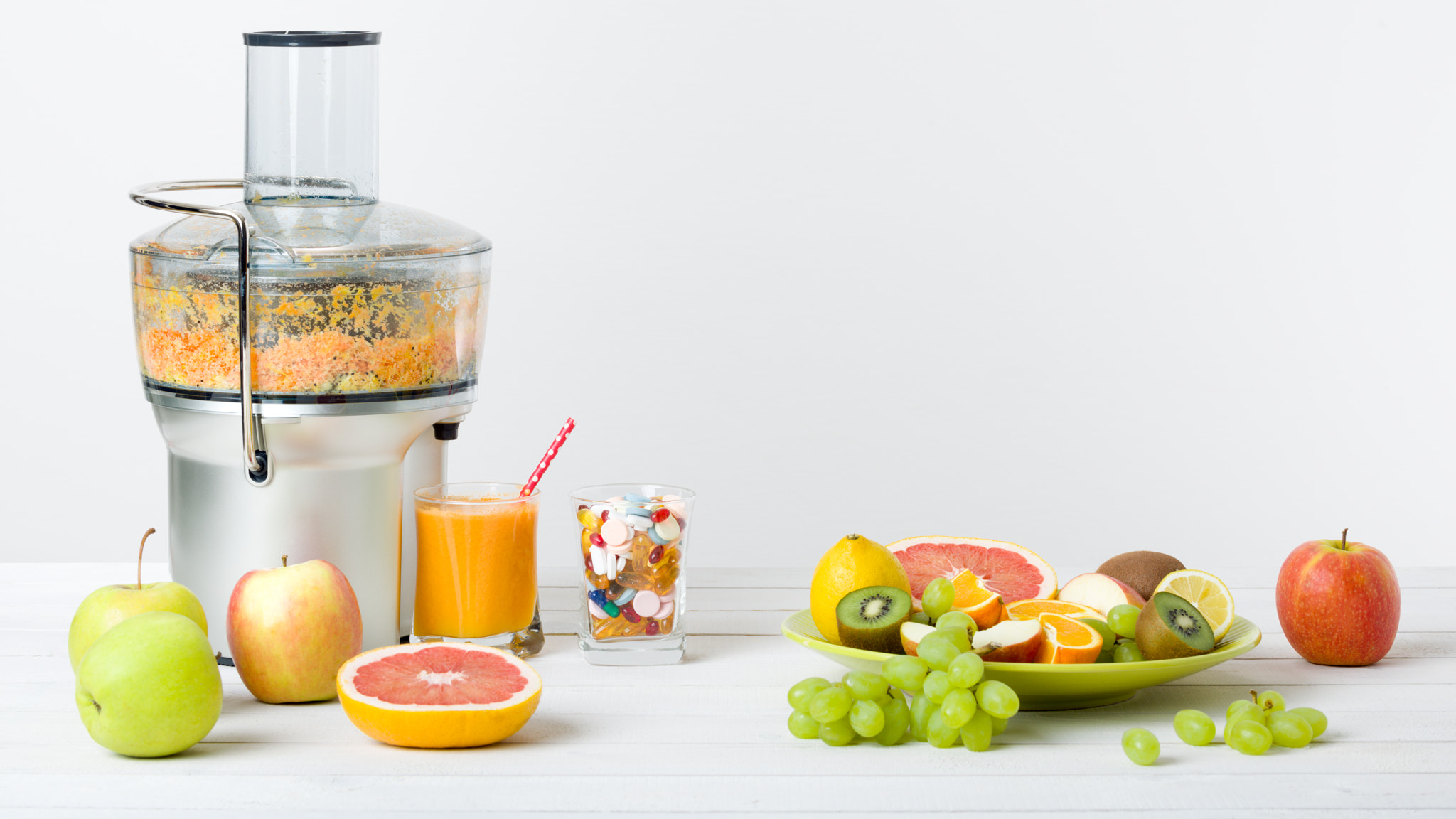 Nikon D810 sample photo. Healthy lifestyle and diet concept. fruit juice, pills and vitamin supplements, choice concept on... photography