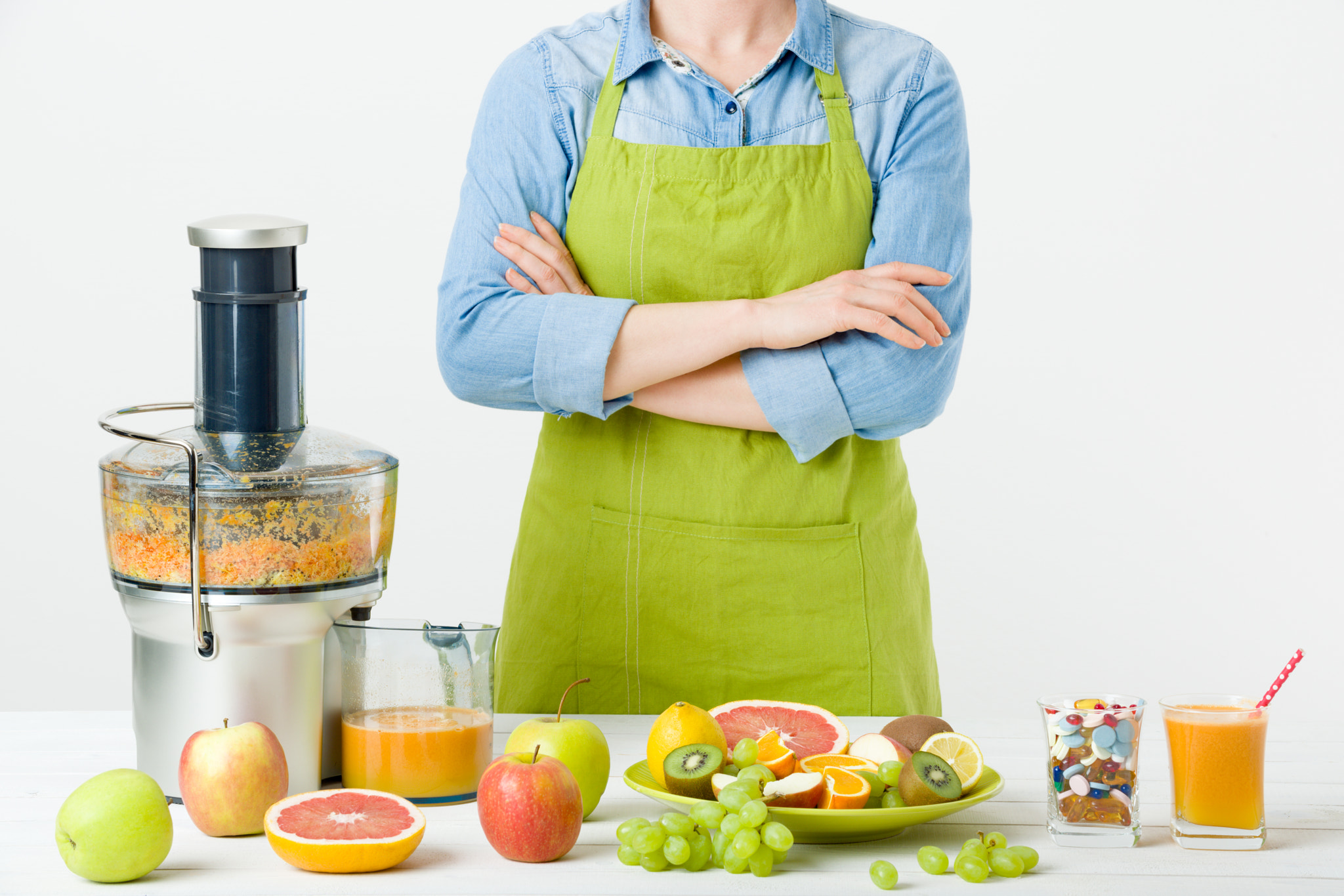 Nikon D810 sample photo. Healthy lifestyle and diet concept. fruit juice, pills and vitamin supplements, woman making a... photography