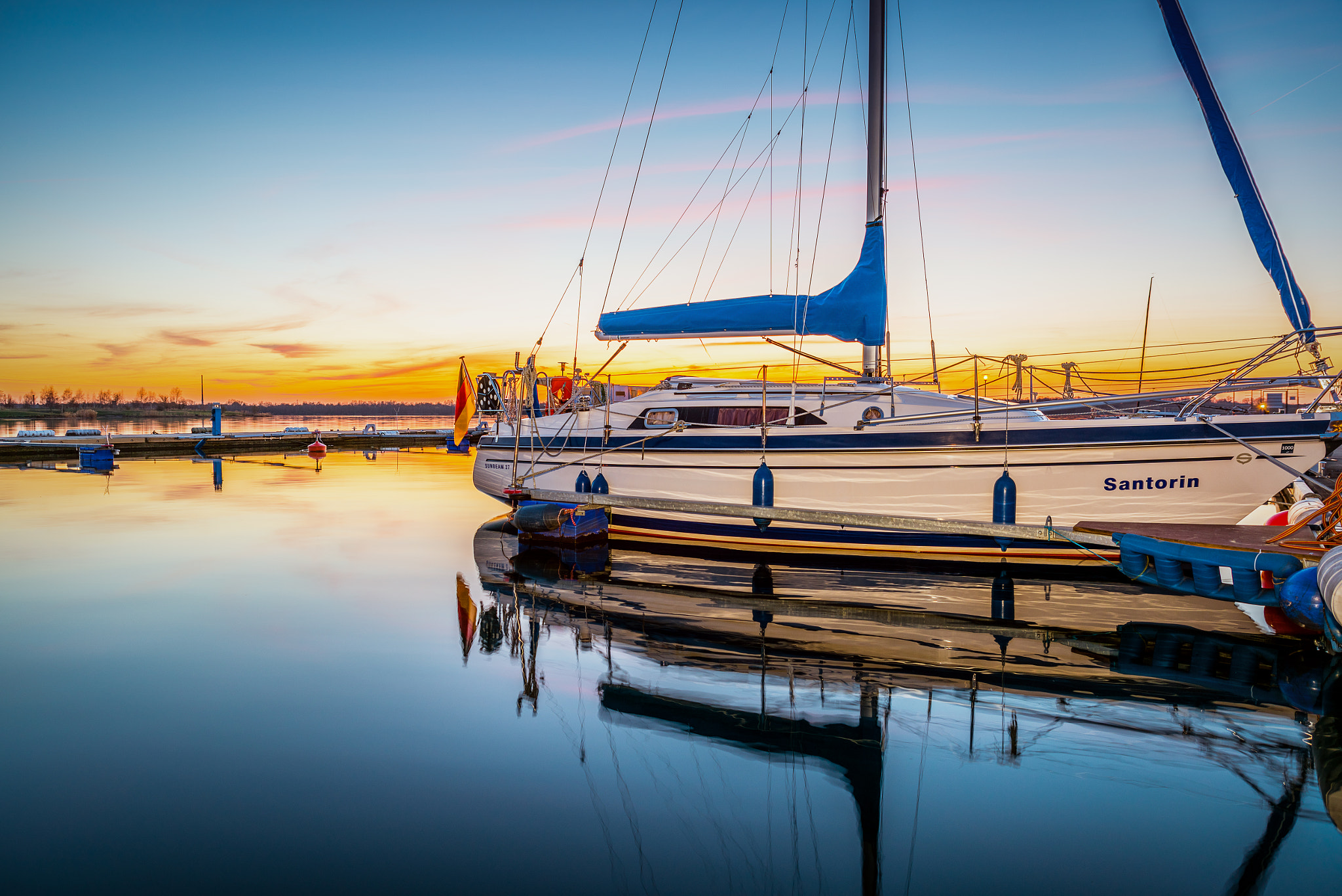 Tamron SP 24-70mm F2.8 Di VC USD sample photo. Sunset at lake cospuden - leipzig photography