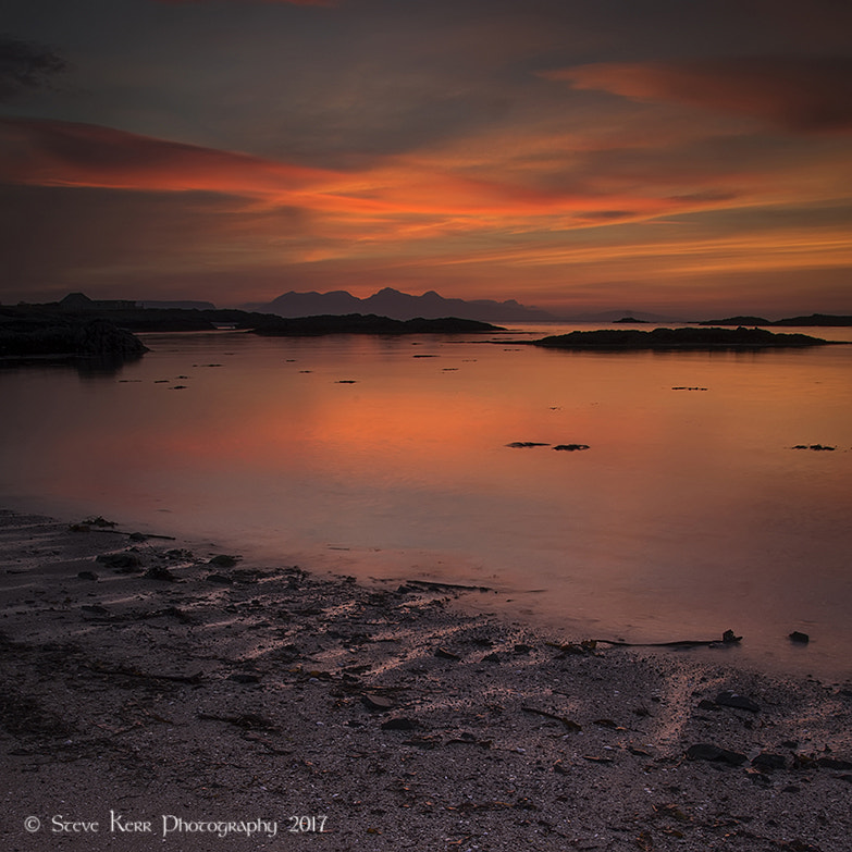 Sigma 17-70mm F2.8-4 DC Macro OS HSM sample photo. Isle of rum from traigh sands near arisaig photography