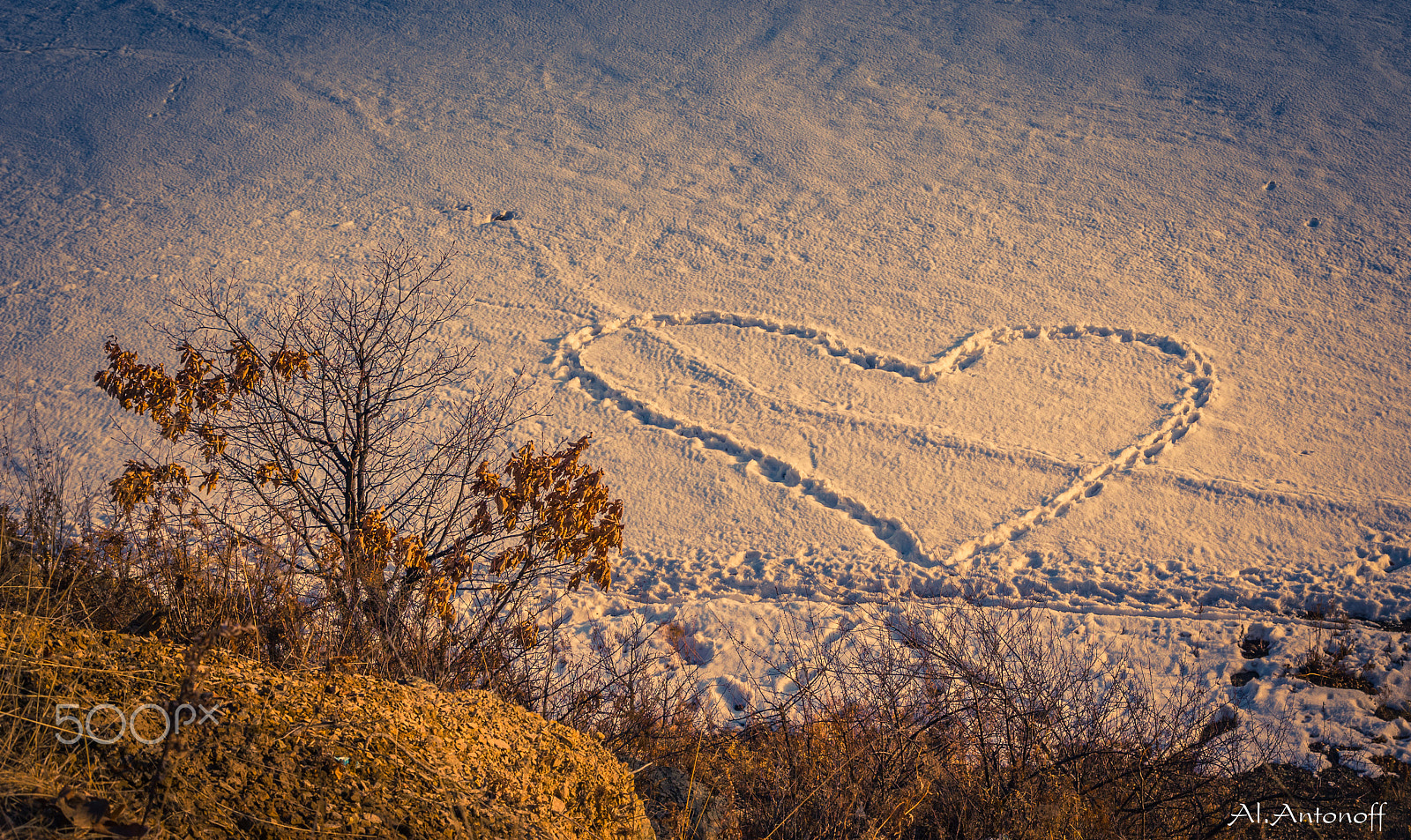 Canon EOS 550D (EOS Rebel T2i / EOS Kiss X4) sample photo. Heart on the snow photography