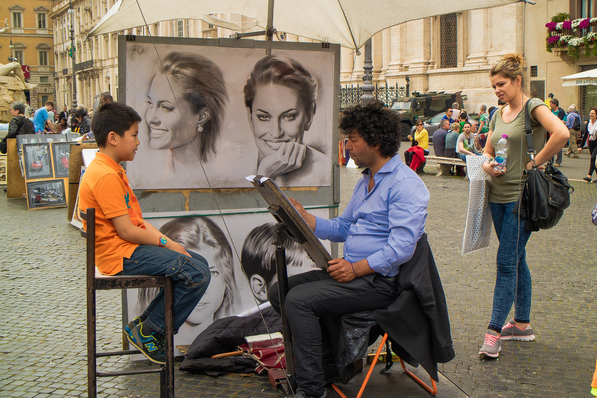 Canon EOS M3 sample photo. Making portraits - piazza navona photography