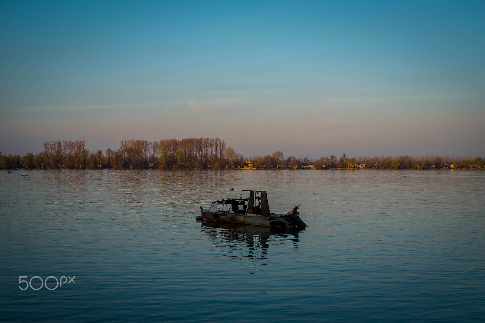 Fujifilm X-Pro1 sample photo. Boat wreck on the river landscape photography