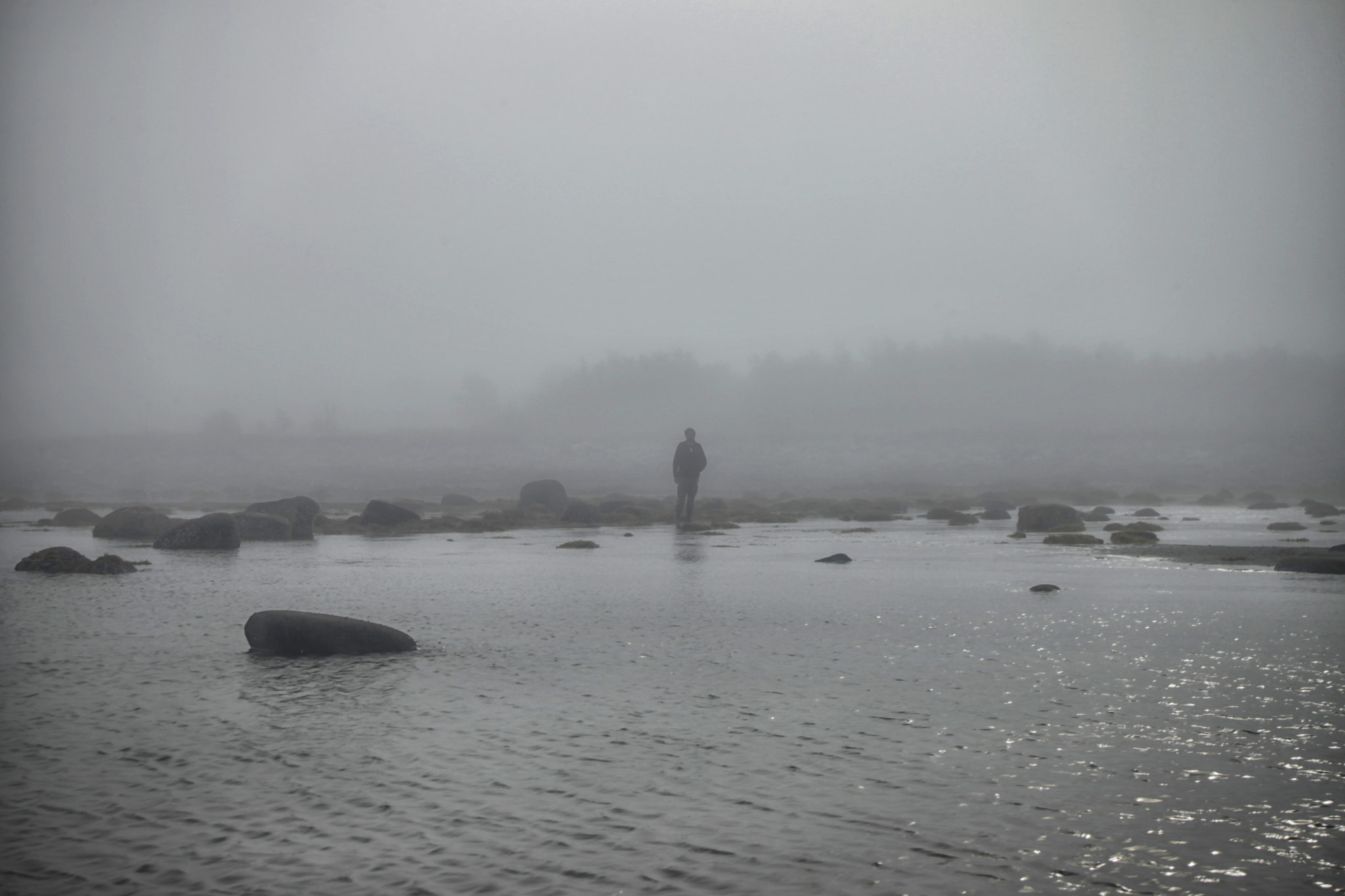Canon EF 28-70mm f/3.5-4.5 sample photo. Man is in fog photography