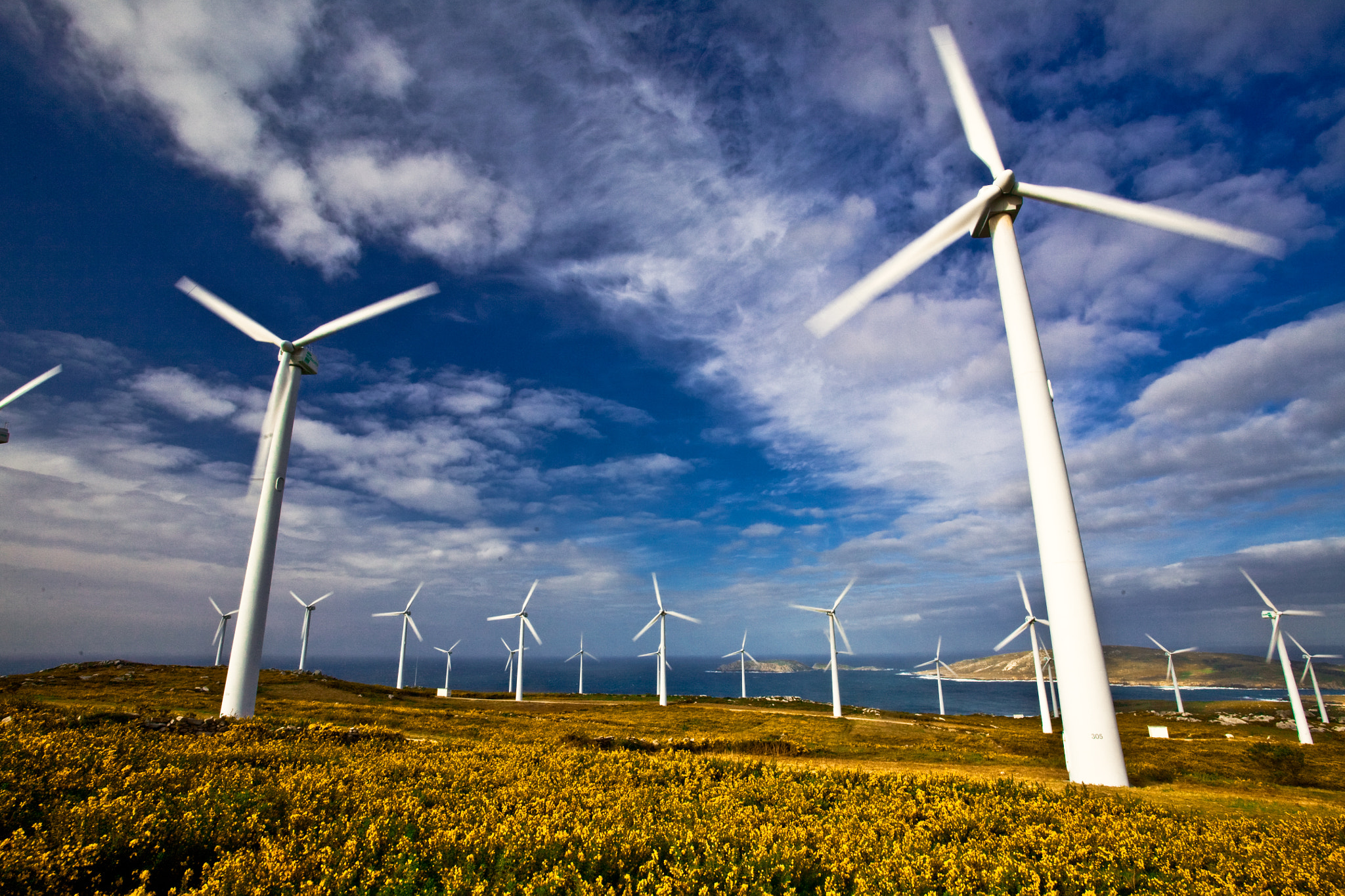 Canon EOS 5D sample photo. Landscape with wind turbines photography