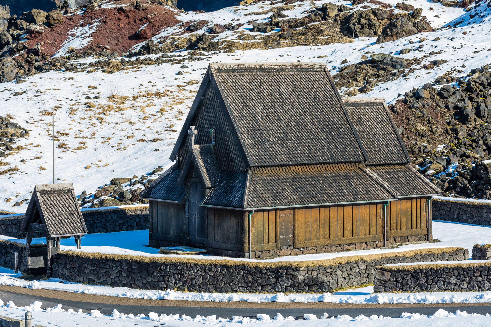 Canon EF 70-300mm F4-5.6L IS USM sample photo. Iceland-vestmannaeyjar-stafkirkjan-heimaey stave church photography