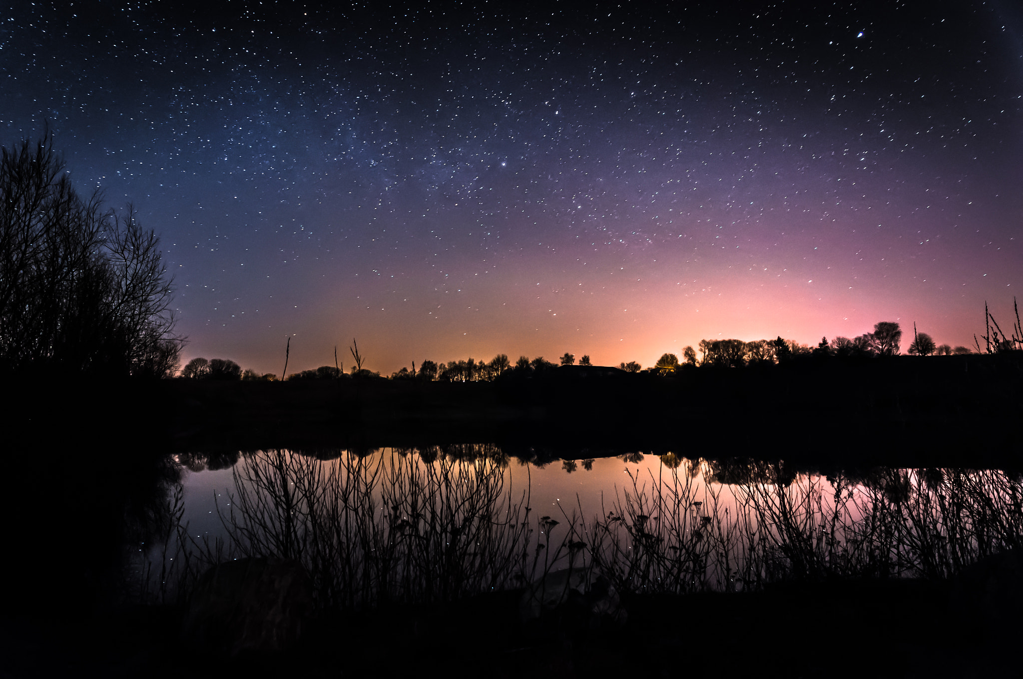 Sony SLT-A55 (SLT-A55V) sample photo. Lake and stars ii photography