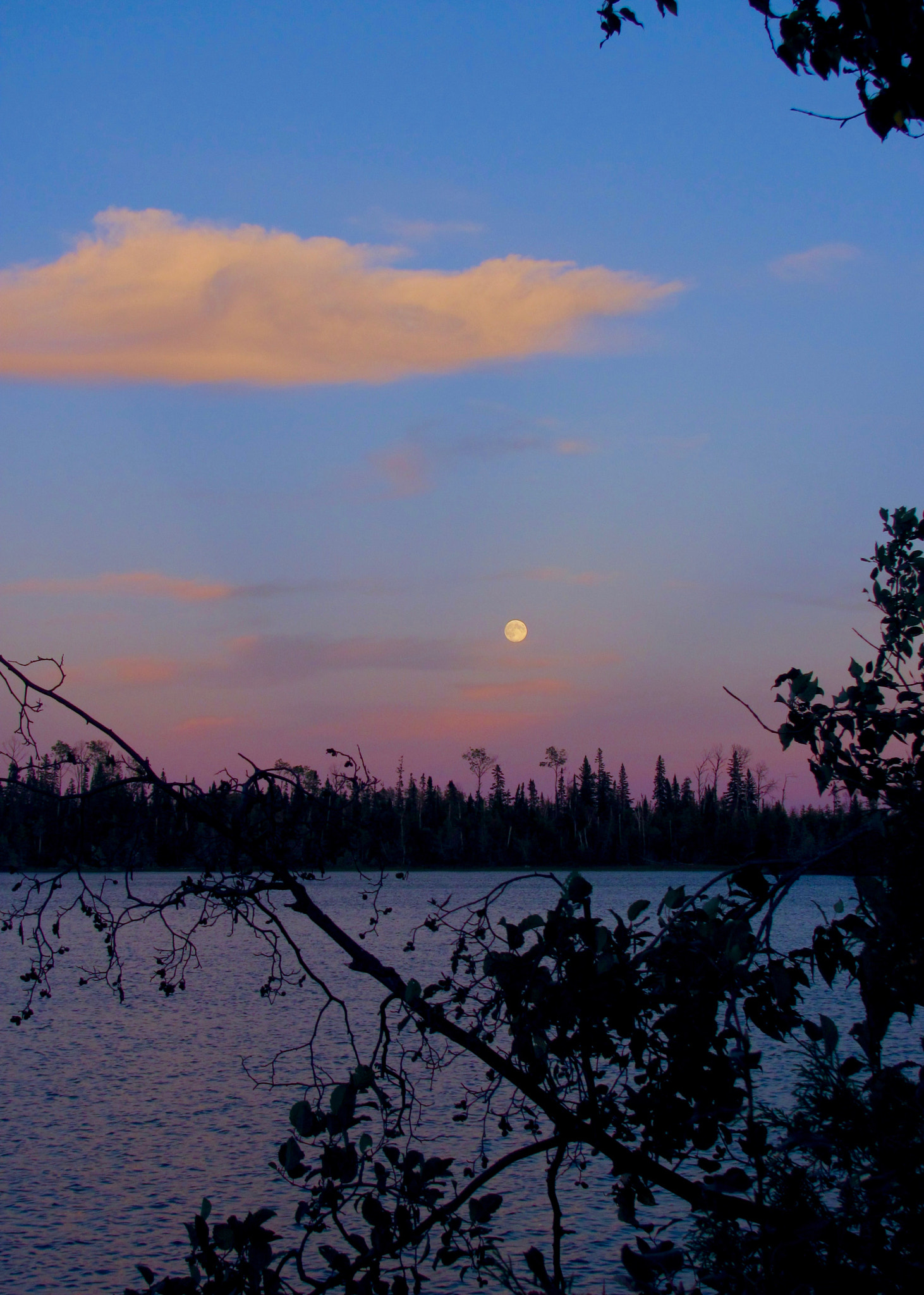 Canon PowerShot SX120 IS sample photo. Moonrise at sundown on o'sullivan lake photography