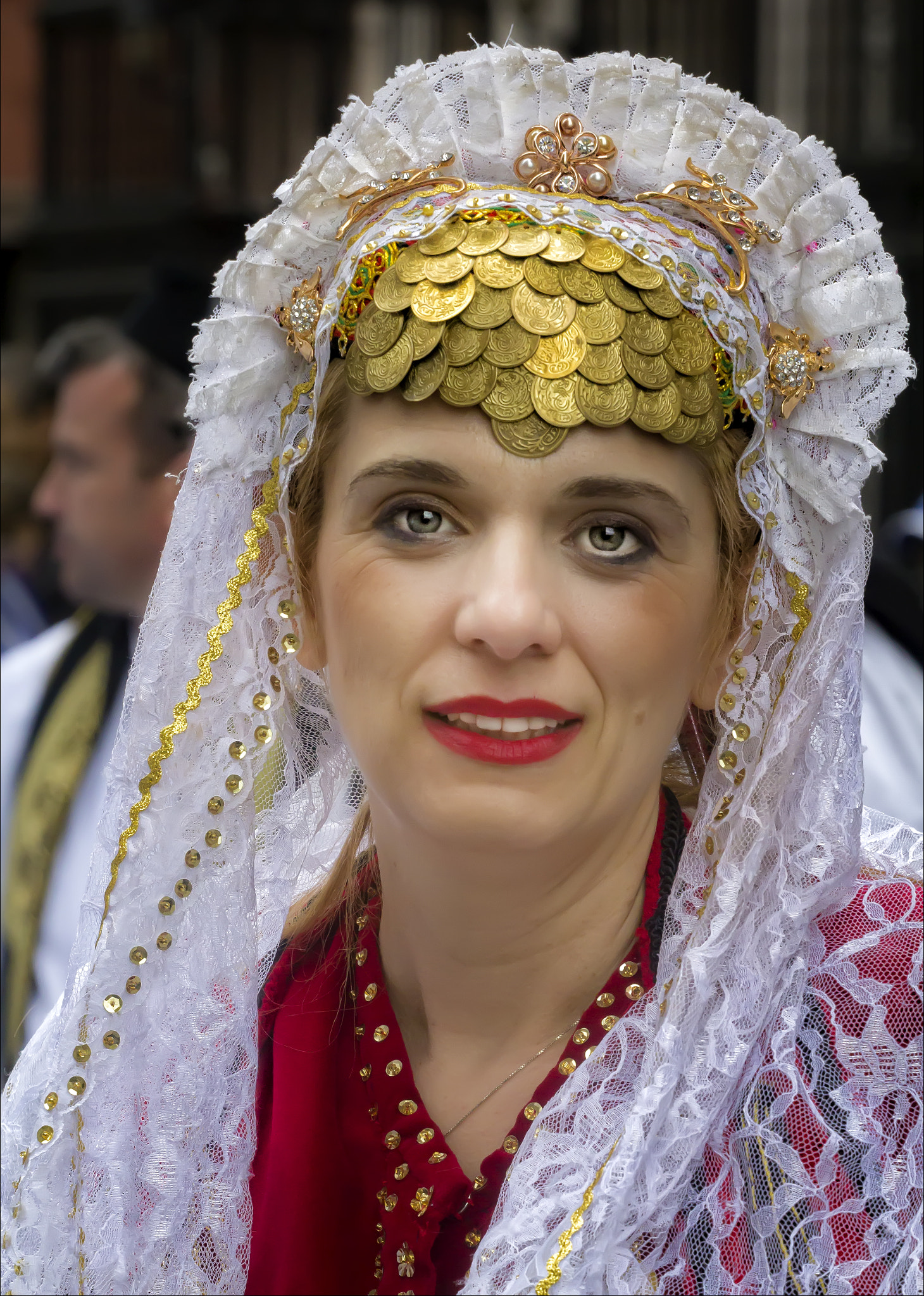 Canon EOS 60D + Canon EF 70-200mm F4L USM sample photo. Greek independence day nyc 2017 woman in traditional dress photography