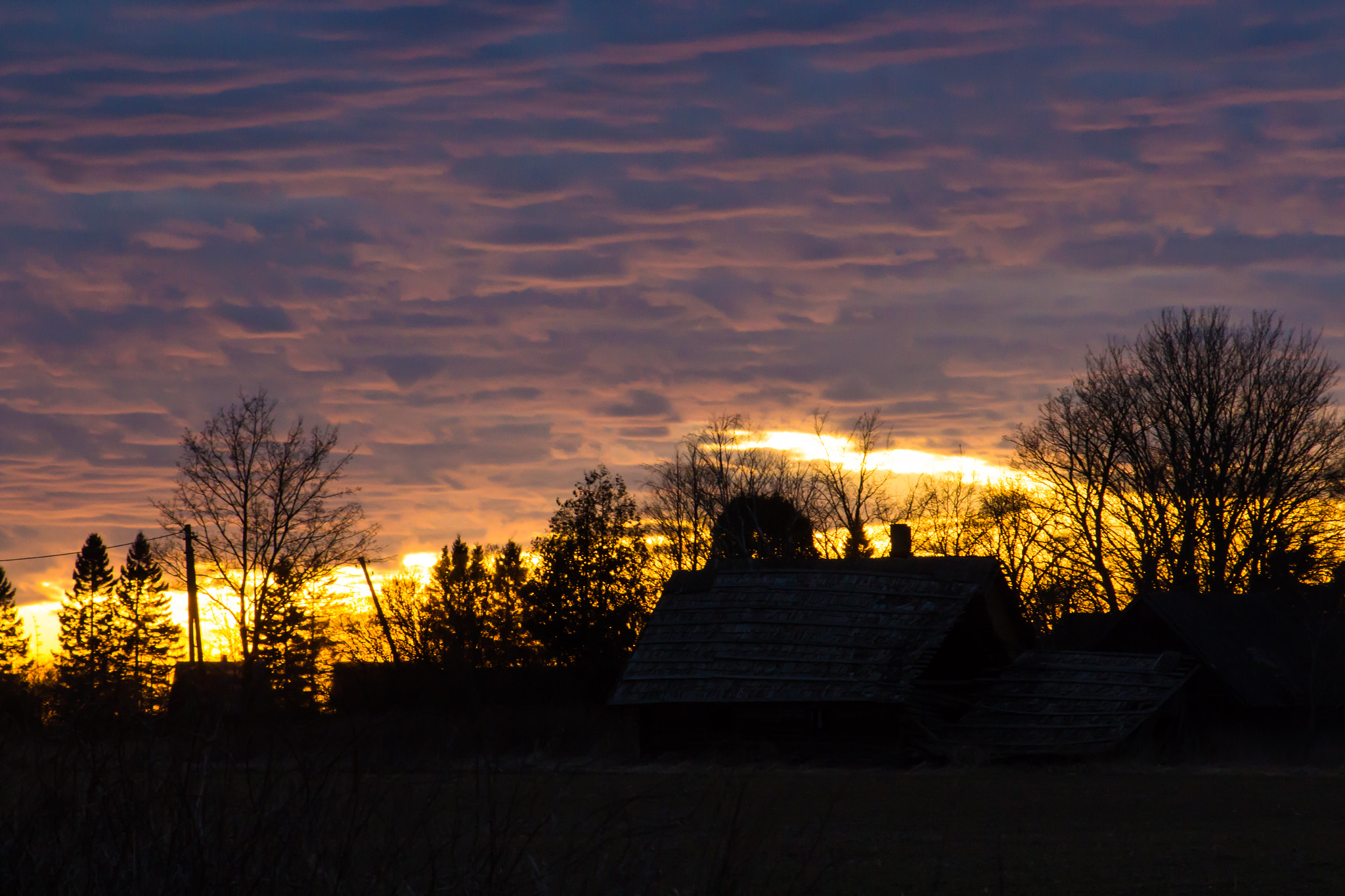 Canon EF 75-300mm f/4-5.6 USM sample photo. Sunset in country photography