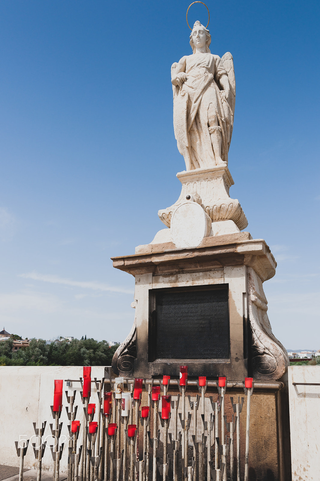 Sony Alpha DSLR-A900 sample photo. Archangel statue on the roman bridge in cordoba photography