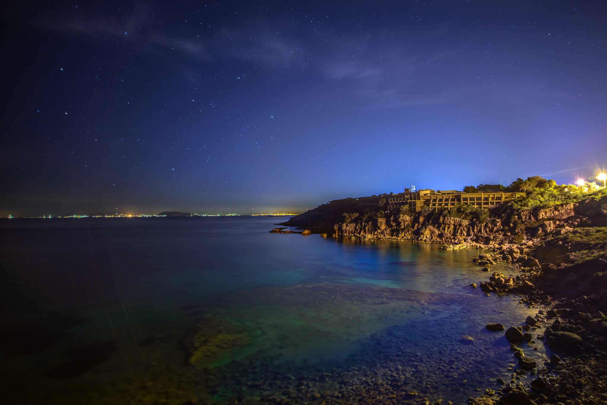 Nikon D800 sample photo. Vouliagmeni at night photography