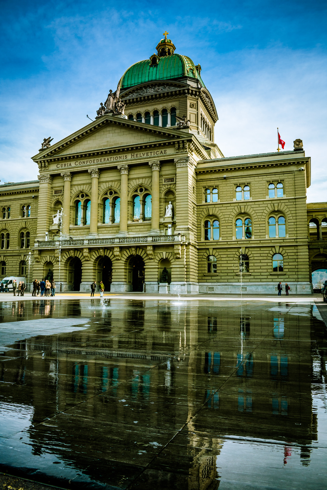 Nikon D3400 sample photo. Reflection - swiss federal palace photography